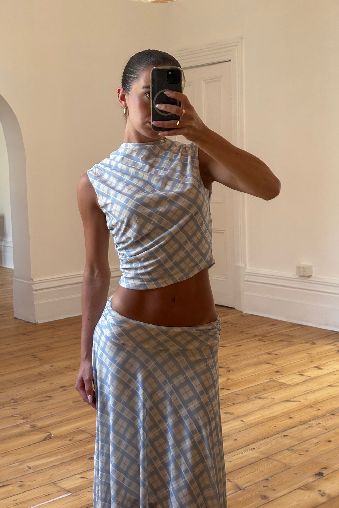 Tove Skirt Blue Check
