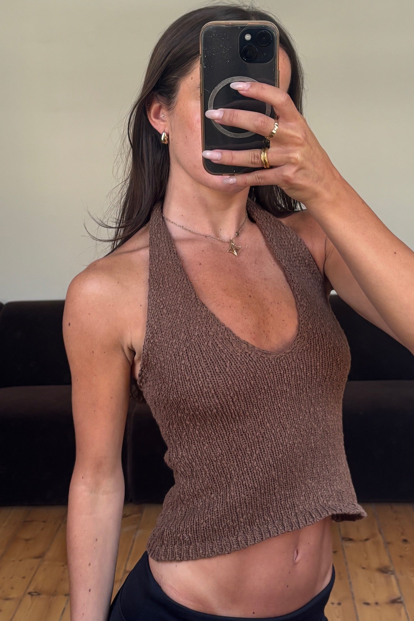 Halo Halter Top Chocolate