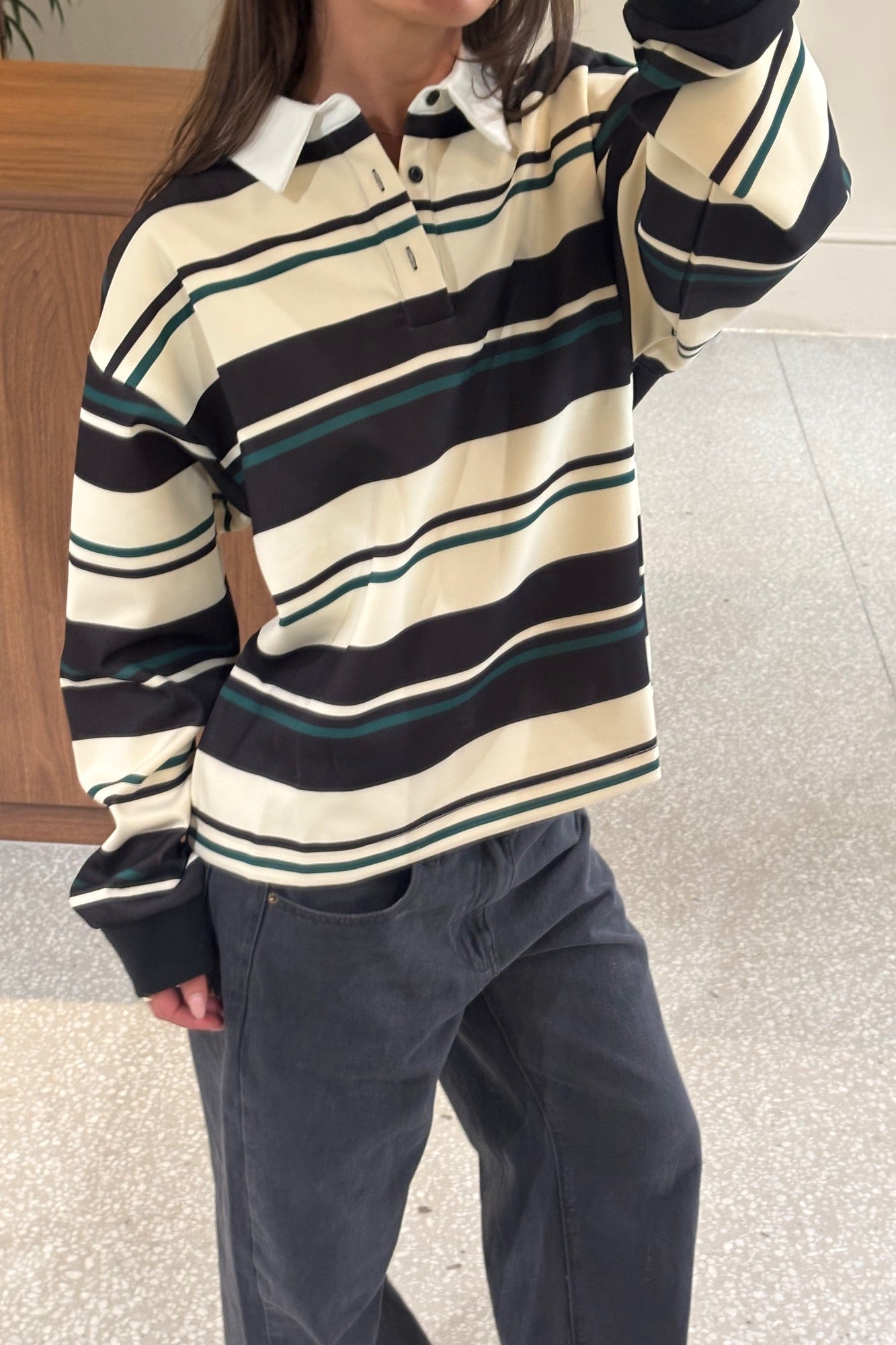 Preppy Jersey Forest Stripe