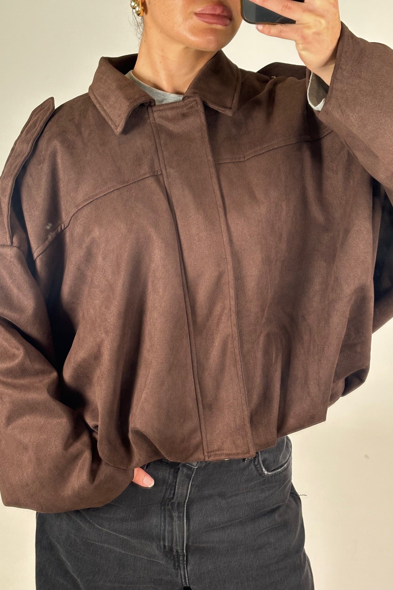 Harmony Suede Jacket Chocolate