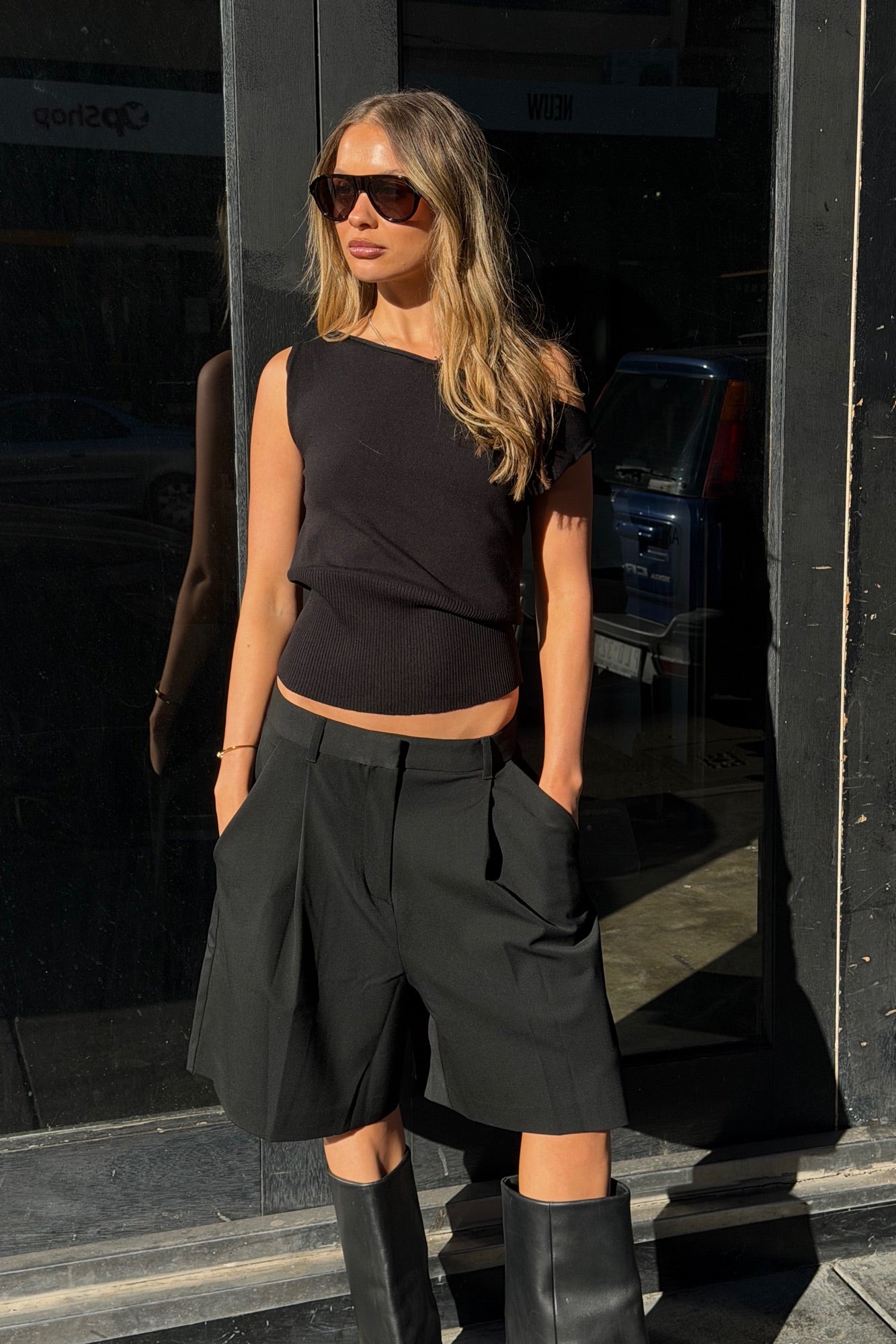 Sailor Knit Top Black