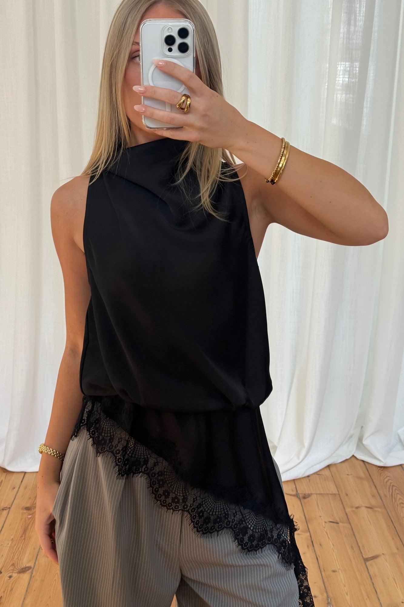 Prue Lace Top Black