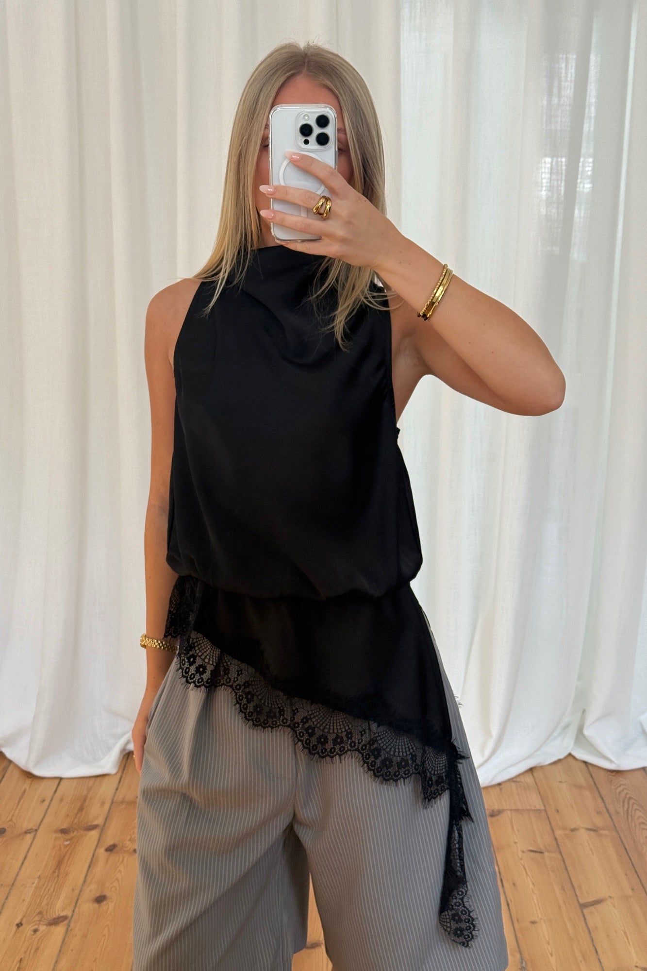Prue Lace Top Black