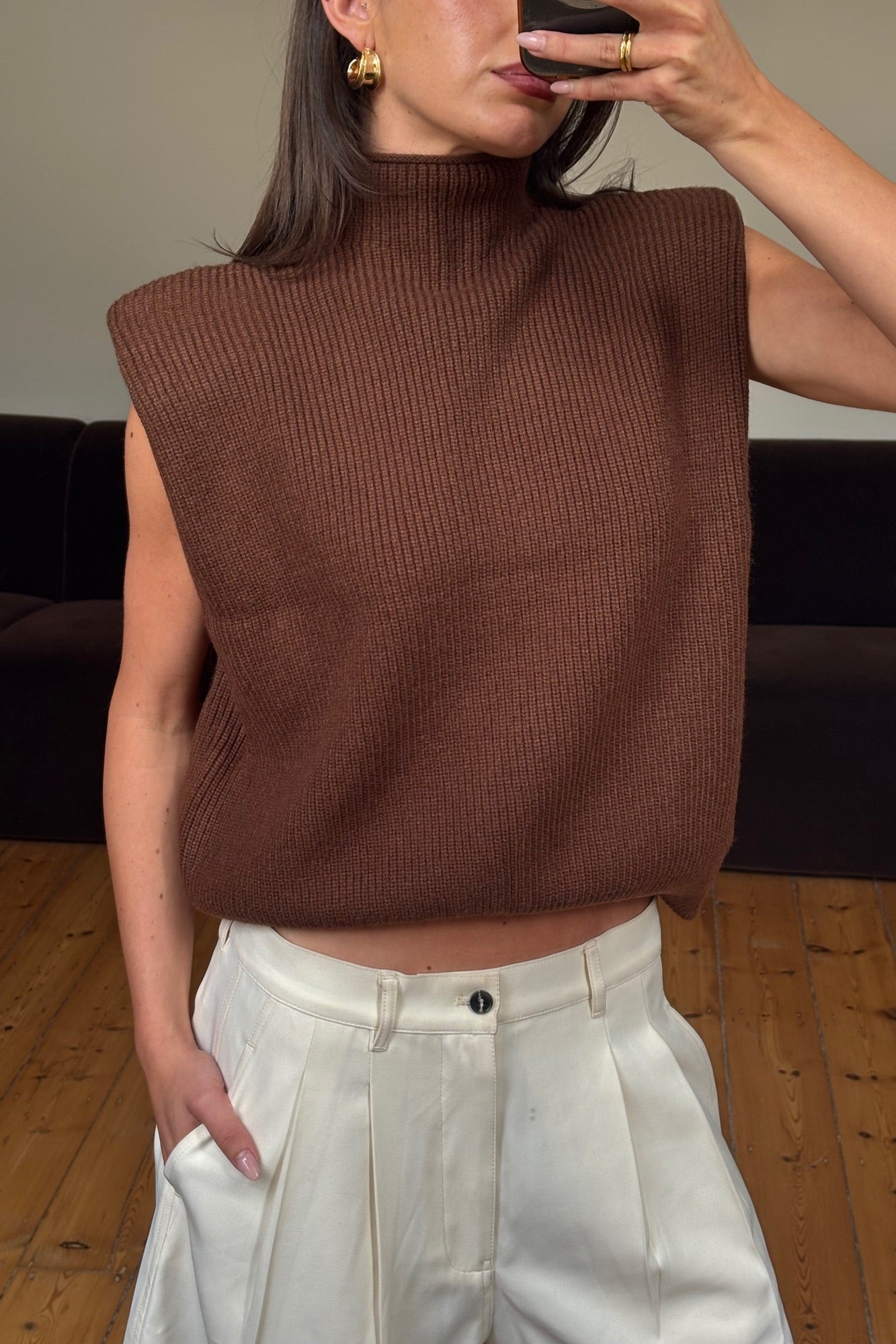 Drew Sleeveless Knit Chocolate