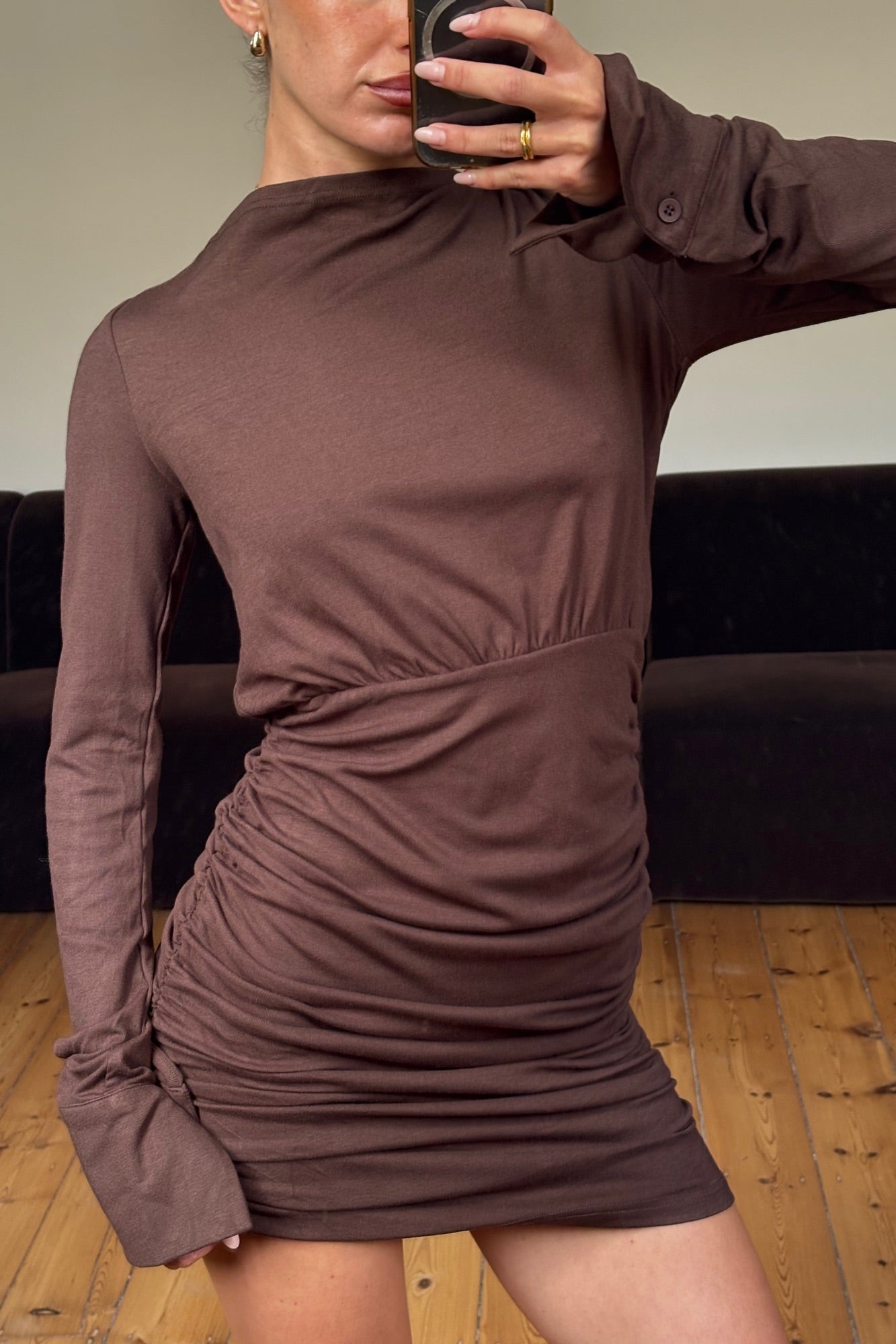 Shannon Mini Dress Chocolate