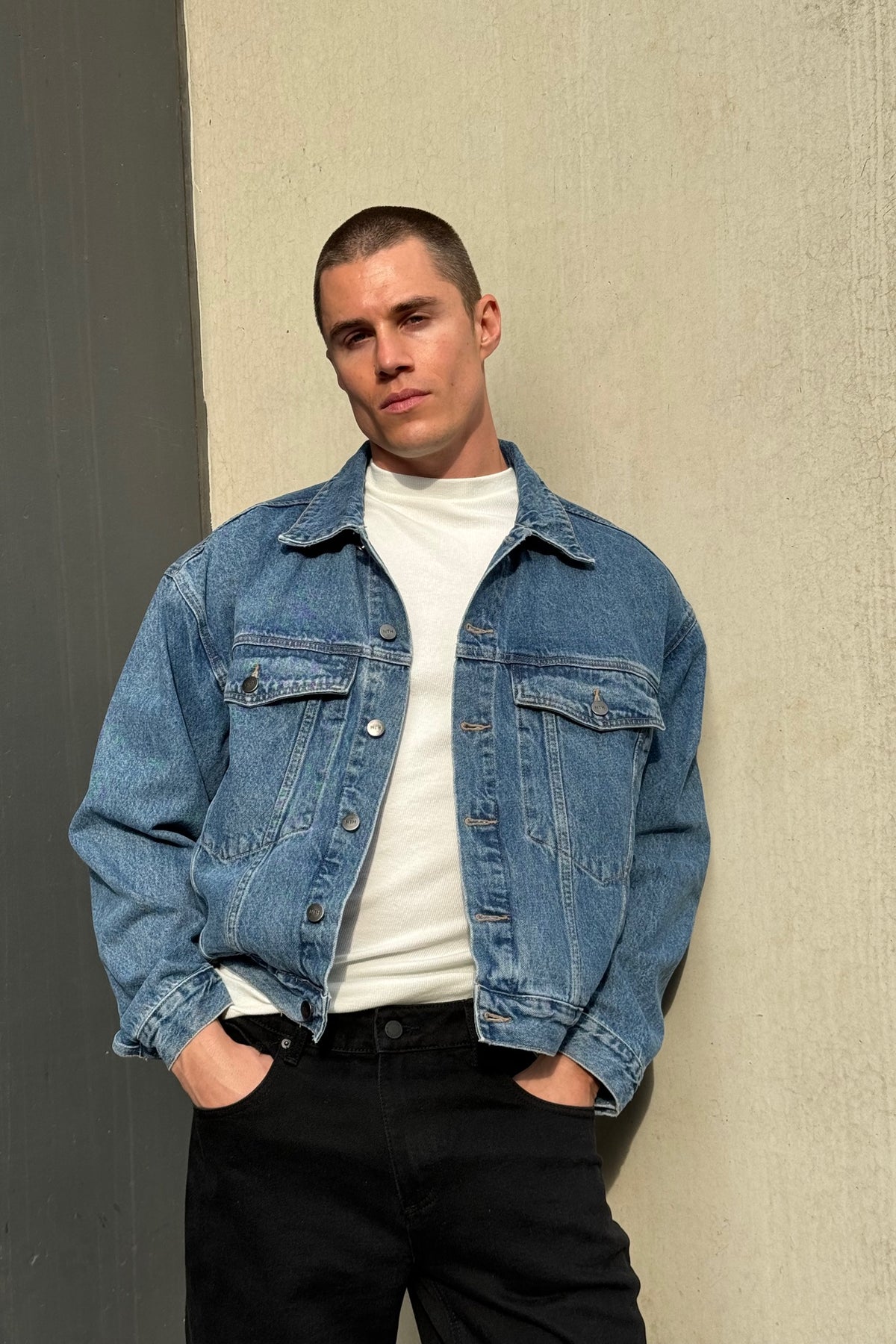 NTH Drop Shoulder Denim Jacket Blue