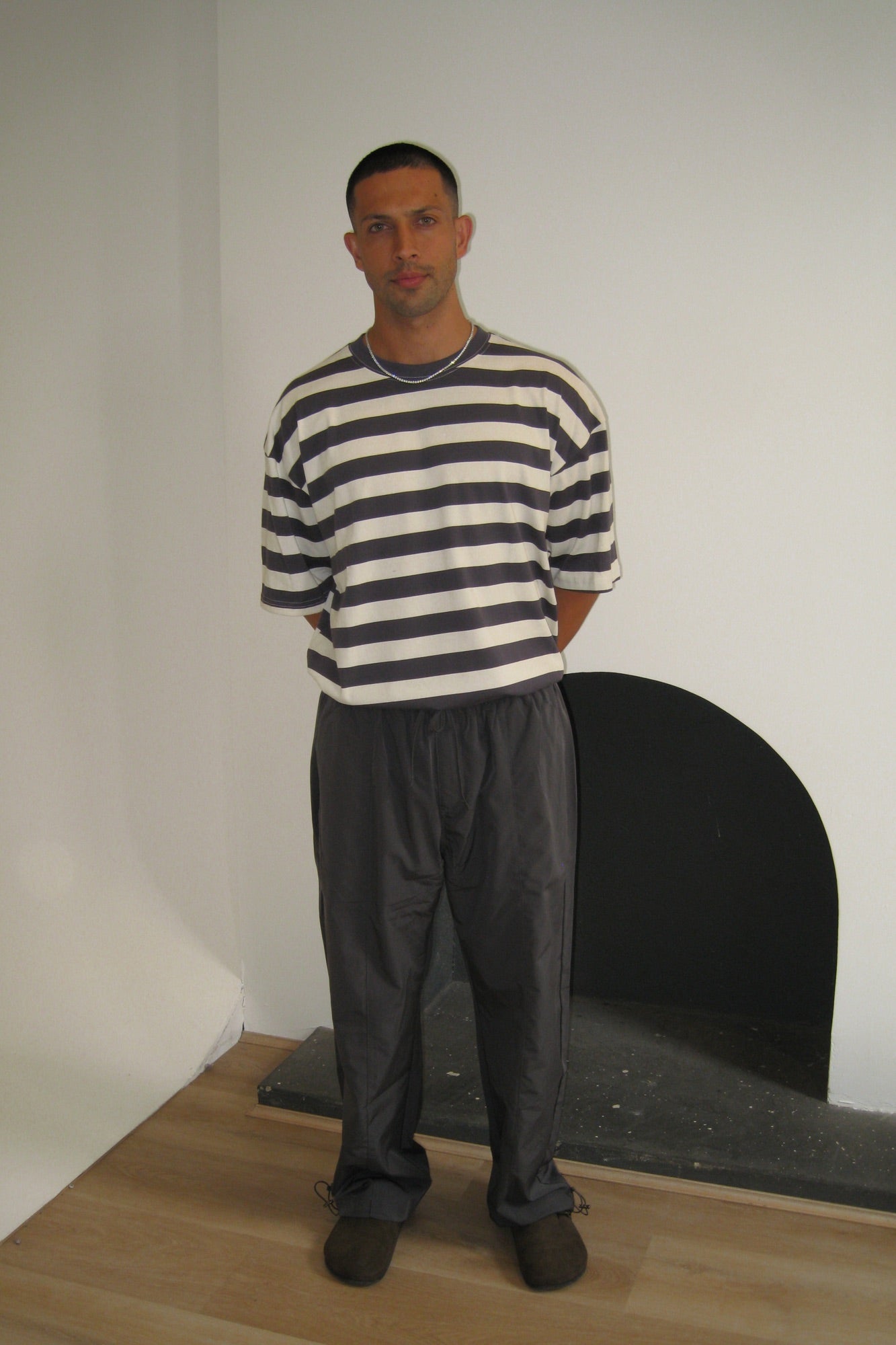 Midweight Signature Tee Grey Stripe