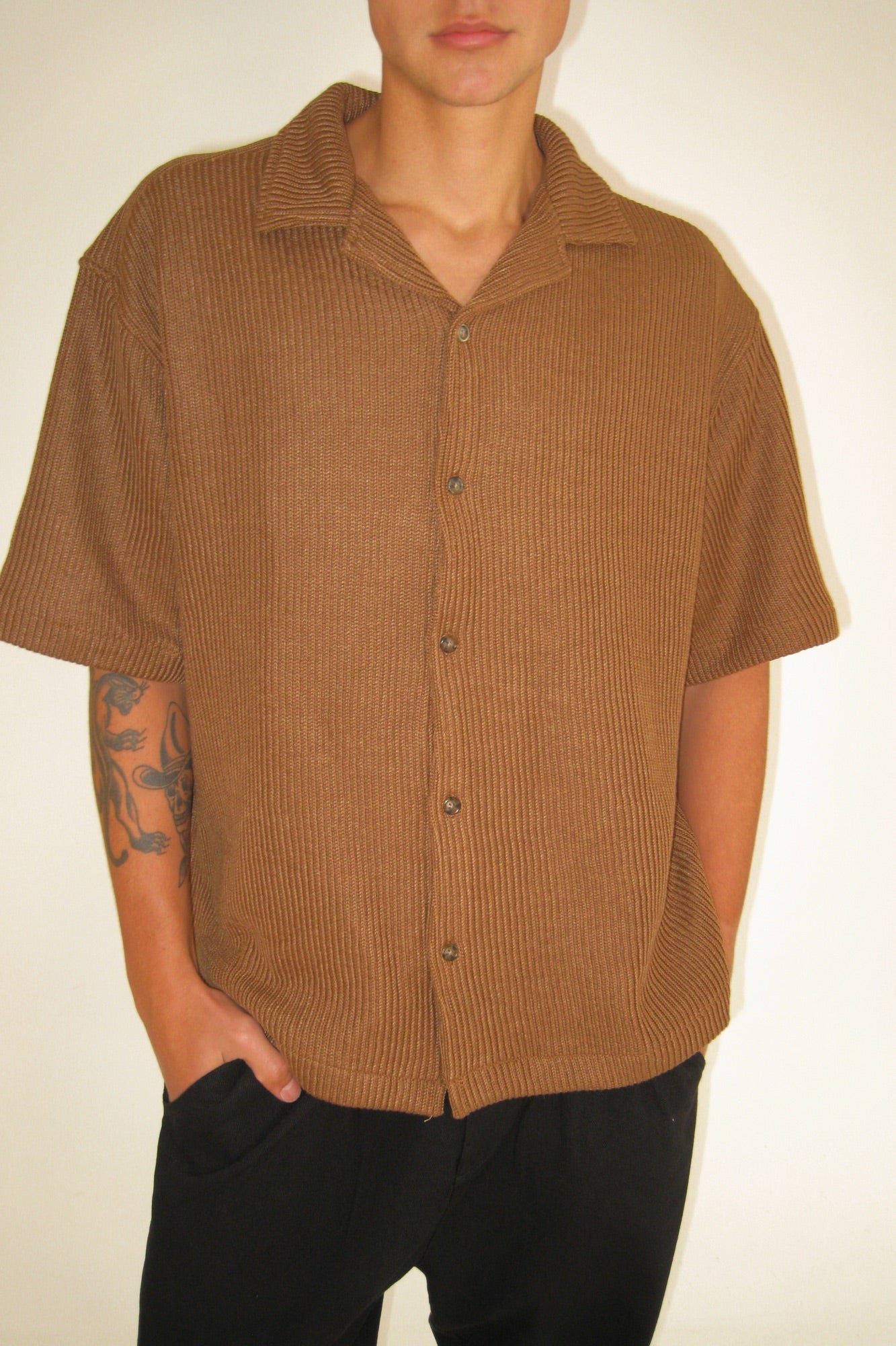 Chad Knitted Shirt Choc
