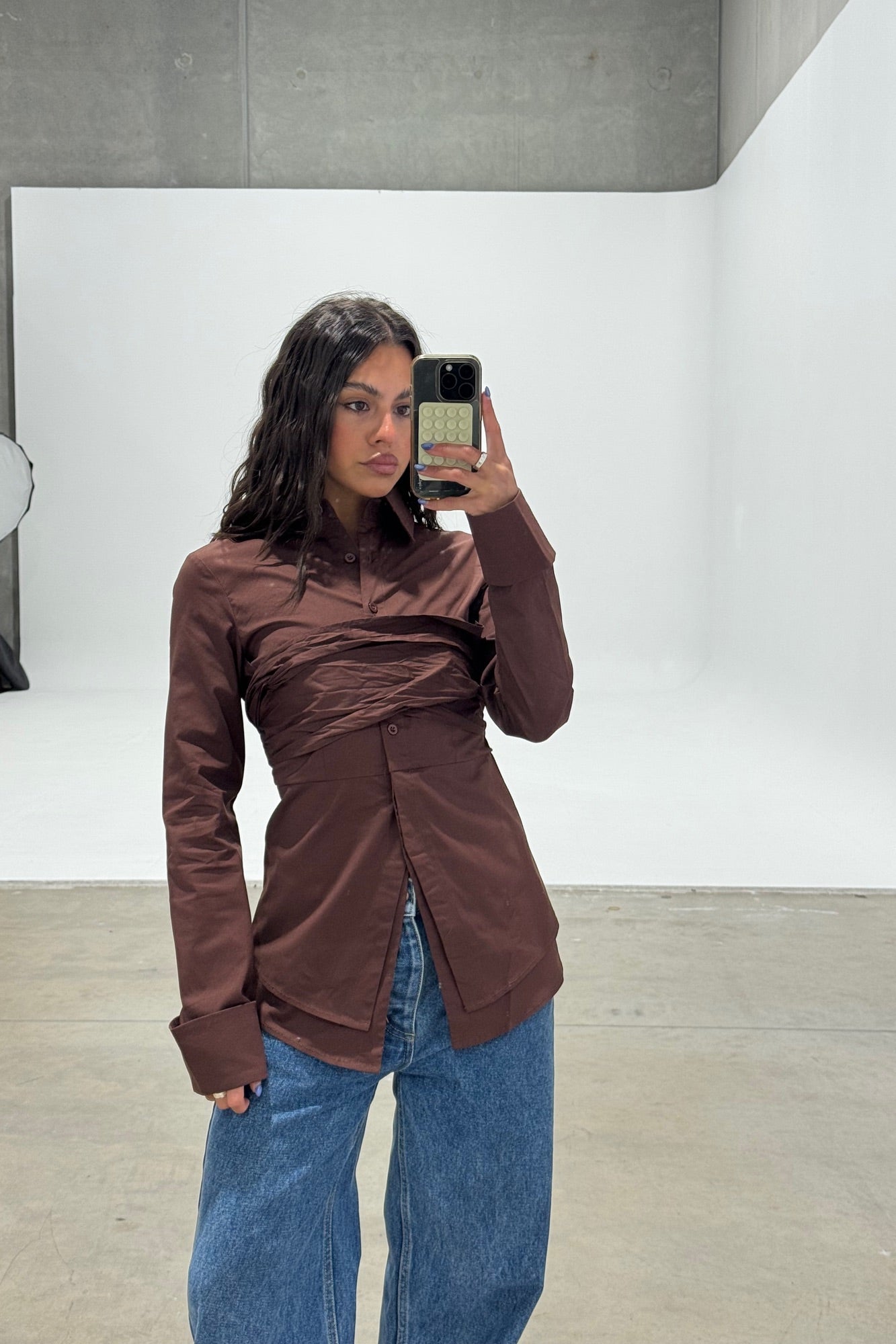 Vixon Wrap Shirt Chocolate