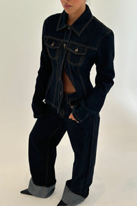 Top Model Cuffed Jean Dark Denim