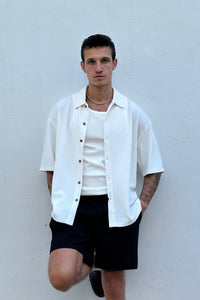 Lucas Drop Shirt Soft Texture White