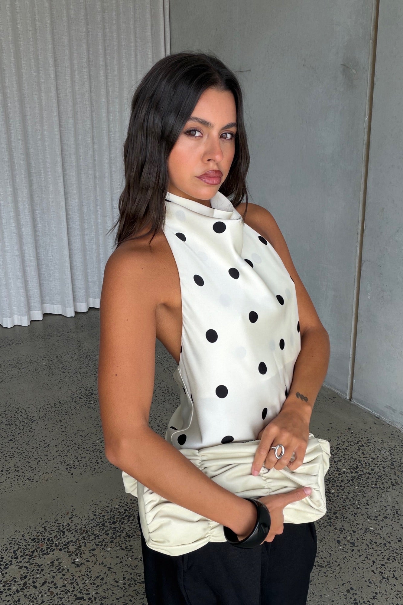 Ivy Halter Top Cream