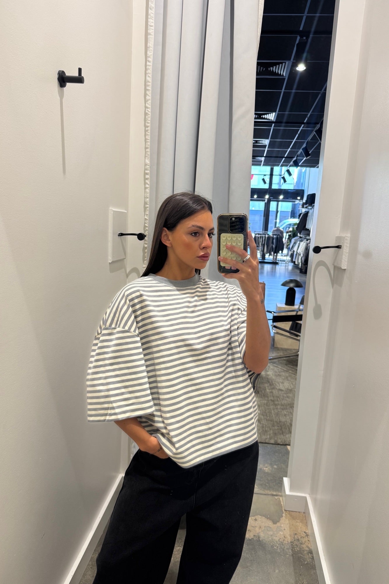 Bloom Short Sleeve Ash Stripe