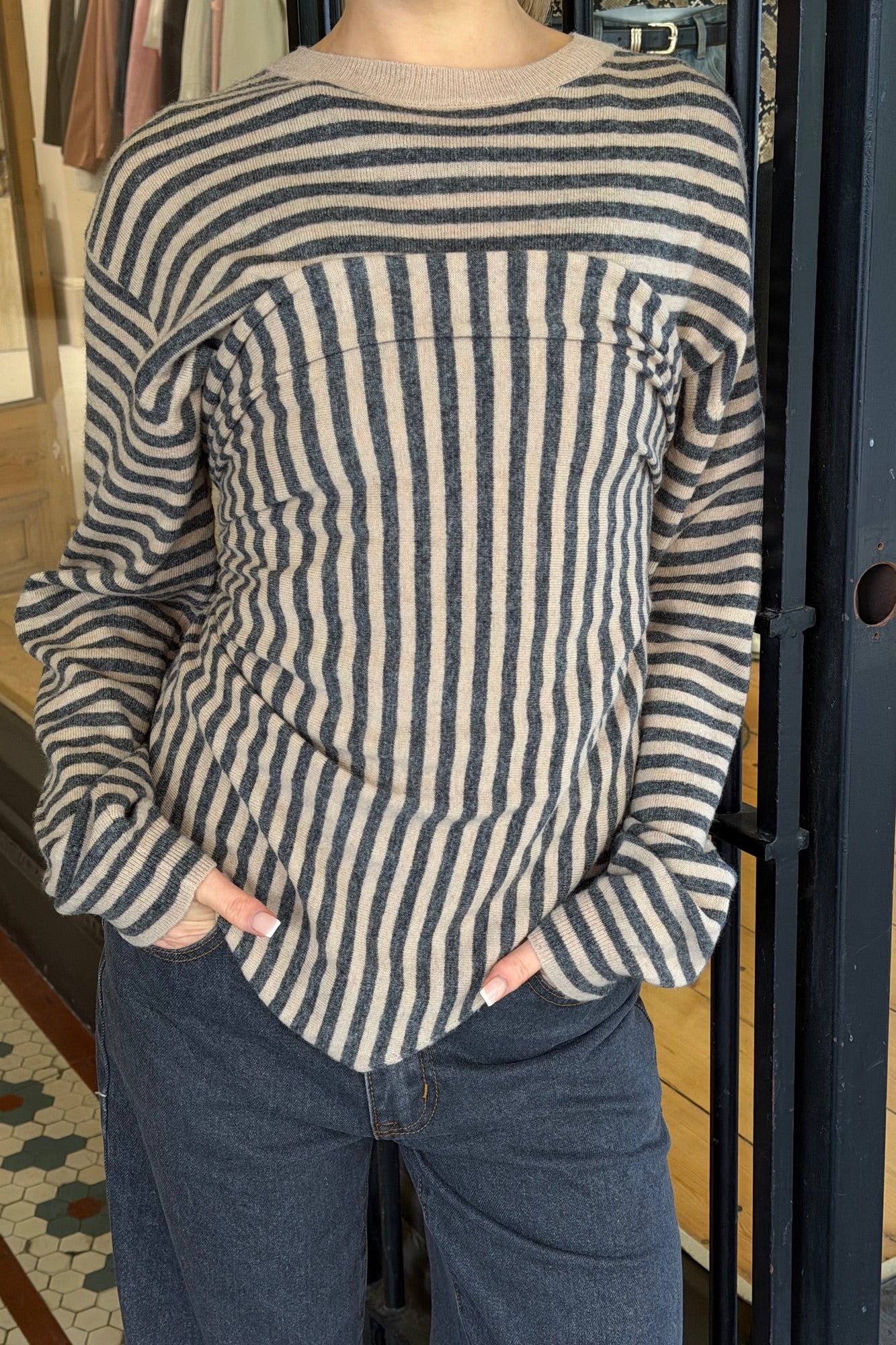 Olsen Knit Slate Stripe