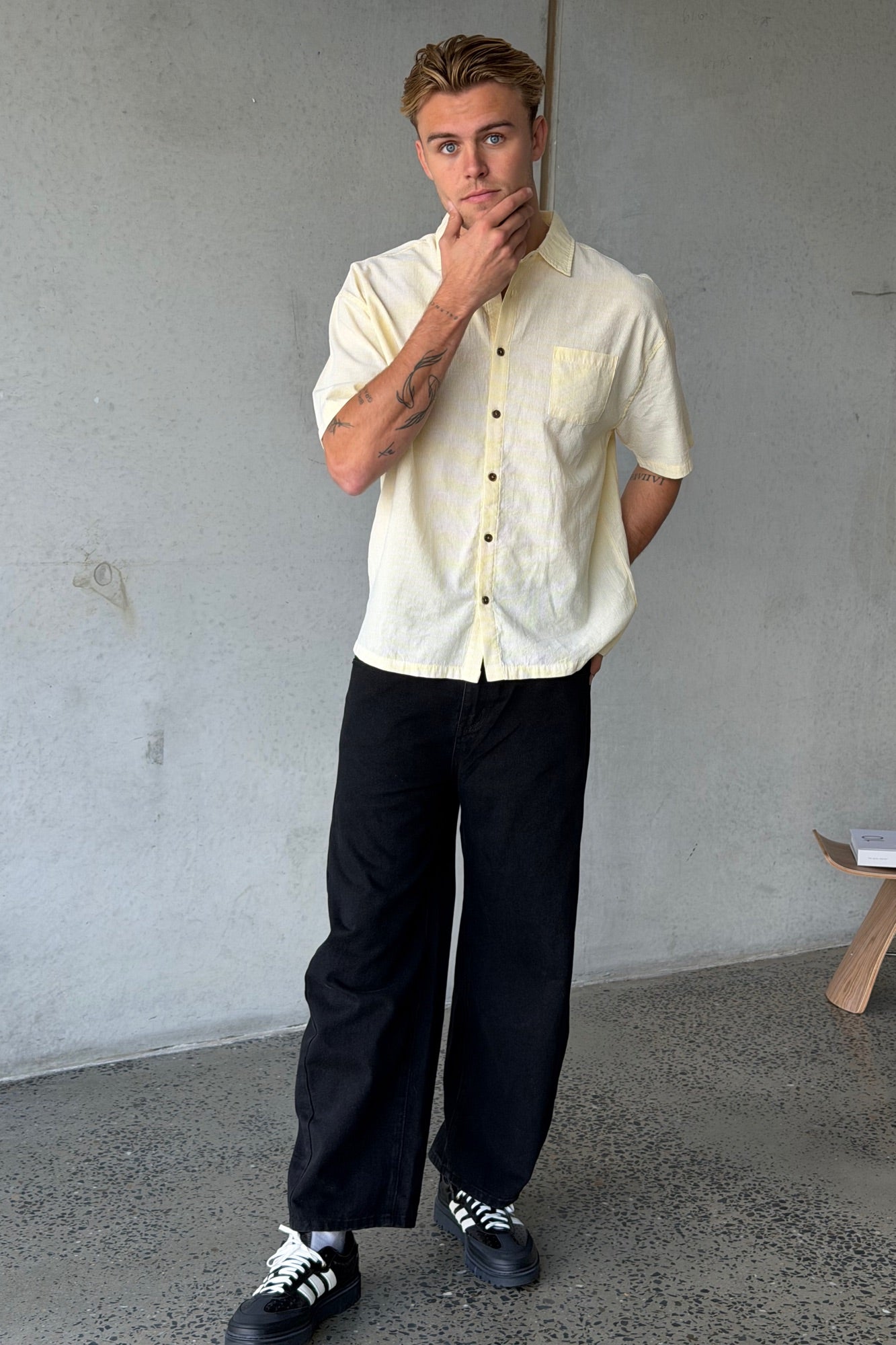 Nathaniel Drop Shirt Soft Yellow