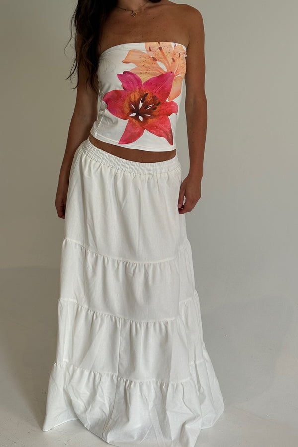 Matilda Maxi Skirt White