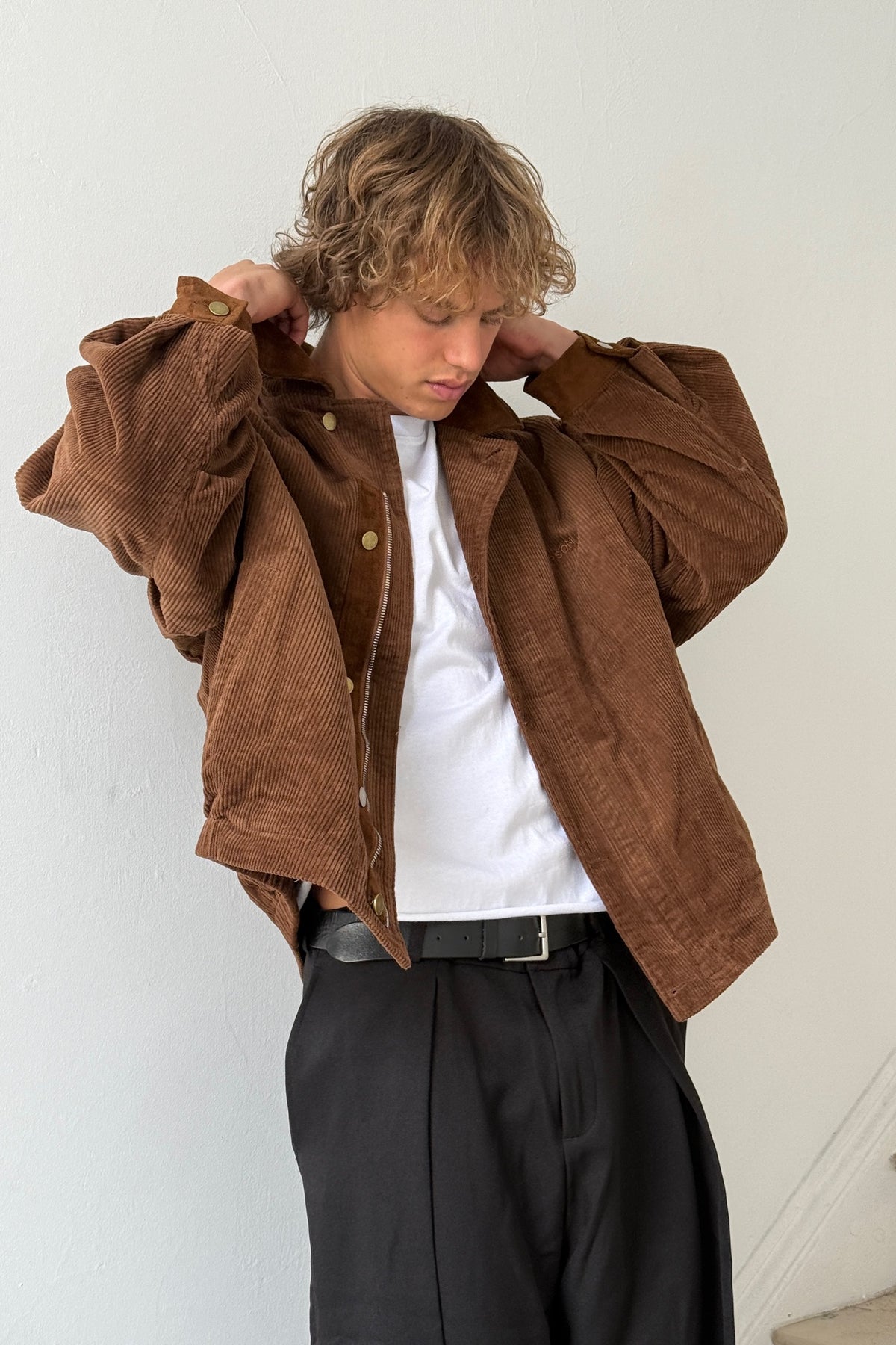 Relaxed Cord Bomber Choc