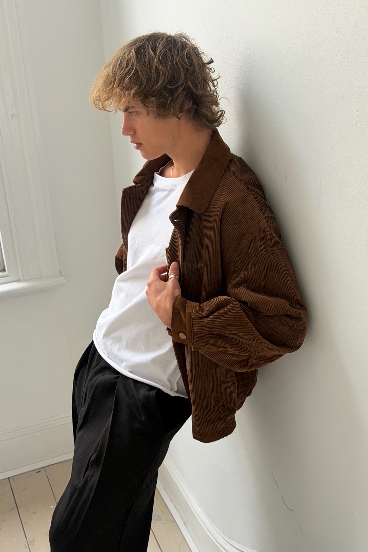 Relaxed Cord Bomber Choc