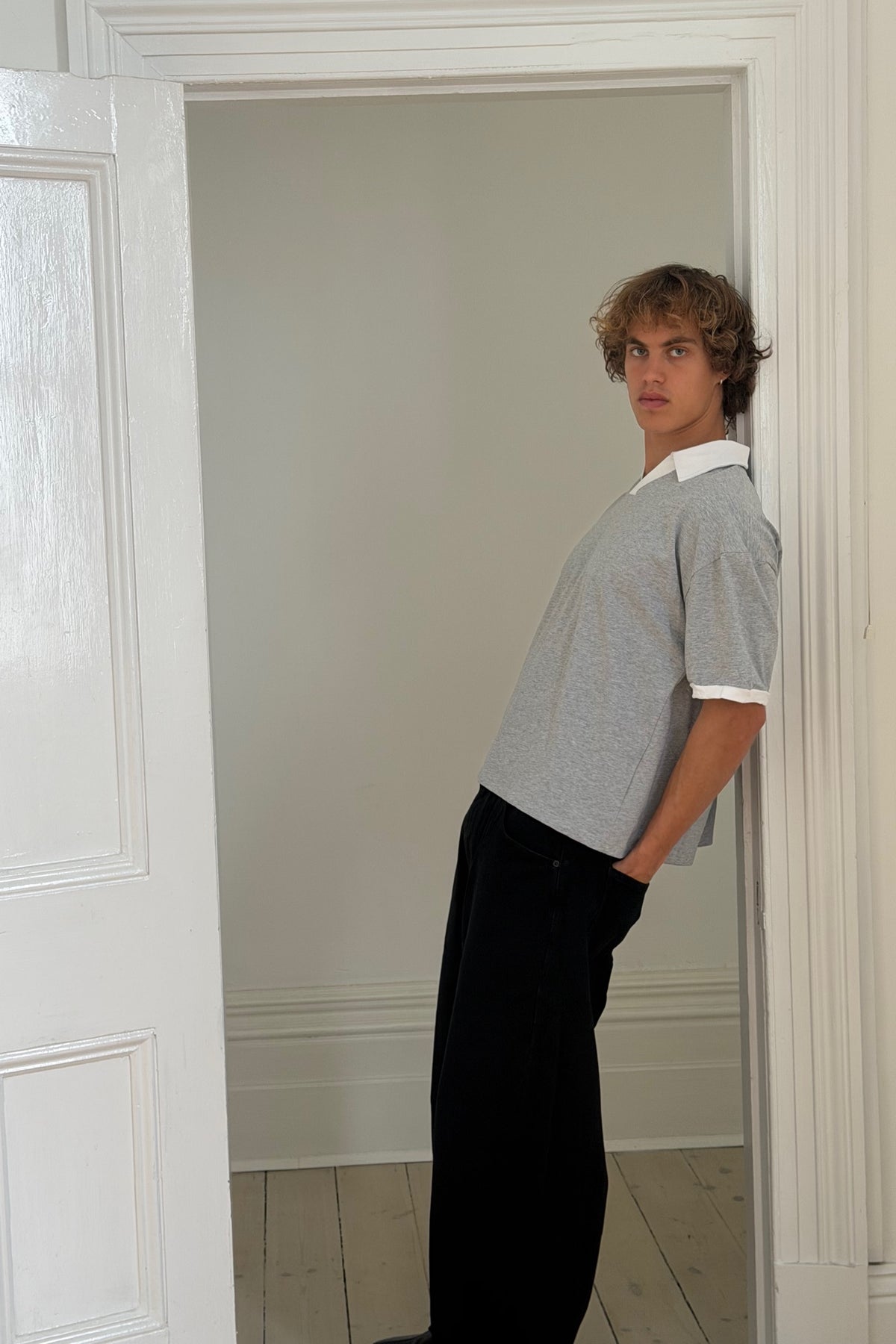 Two Tone Polo Grey