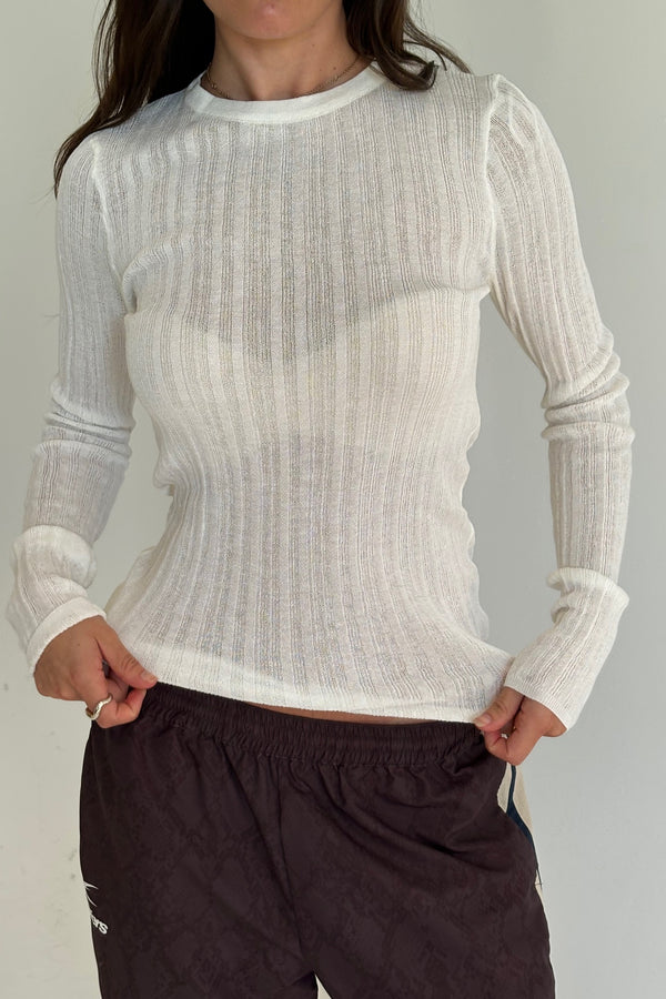 Miley Long Sleeve Top White