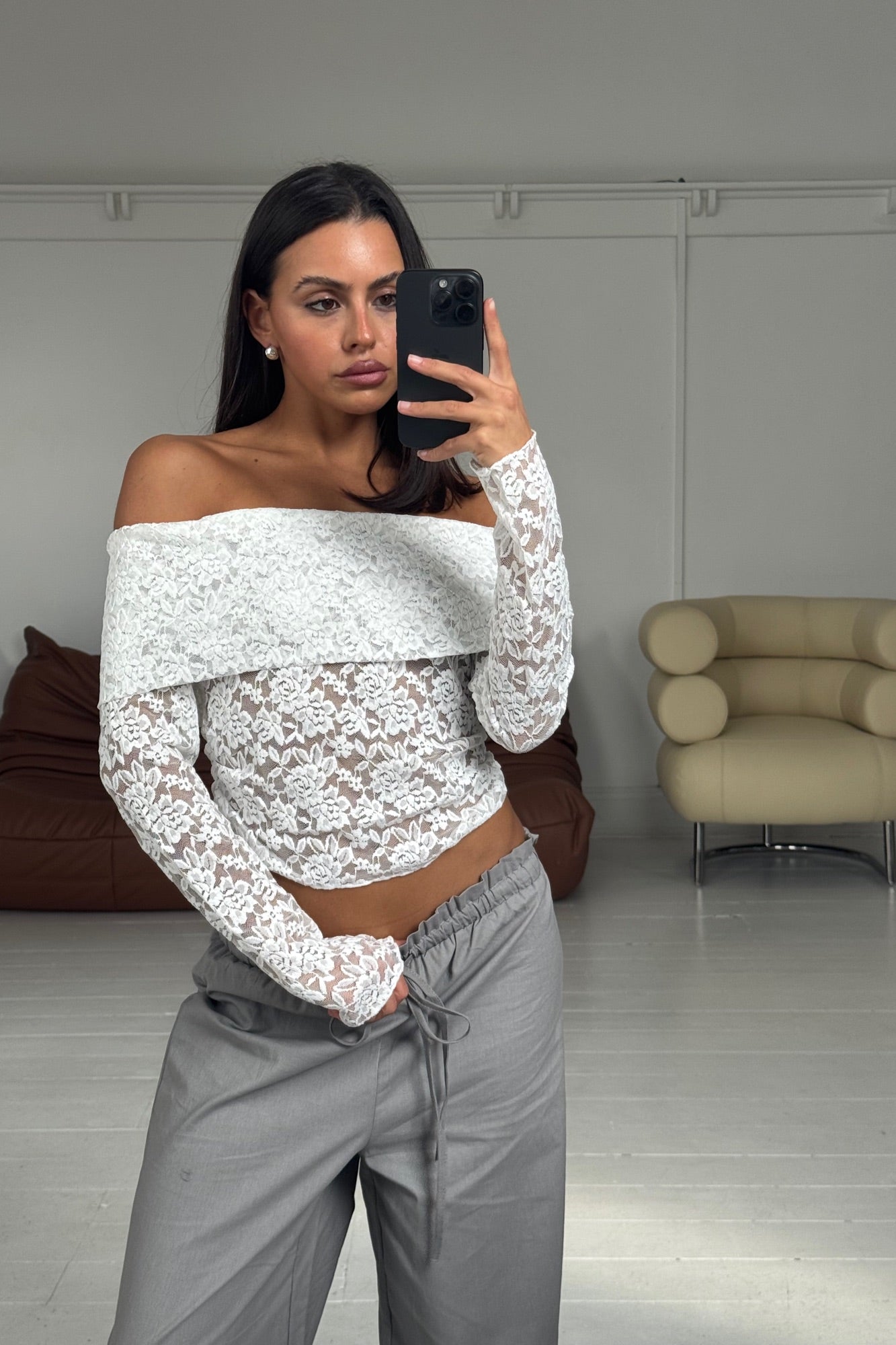Greta Off The Shoulder Top White