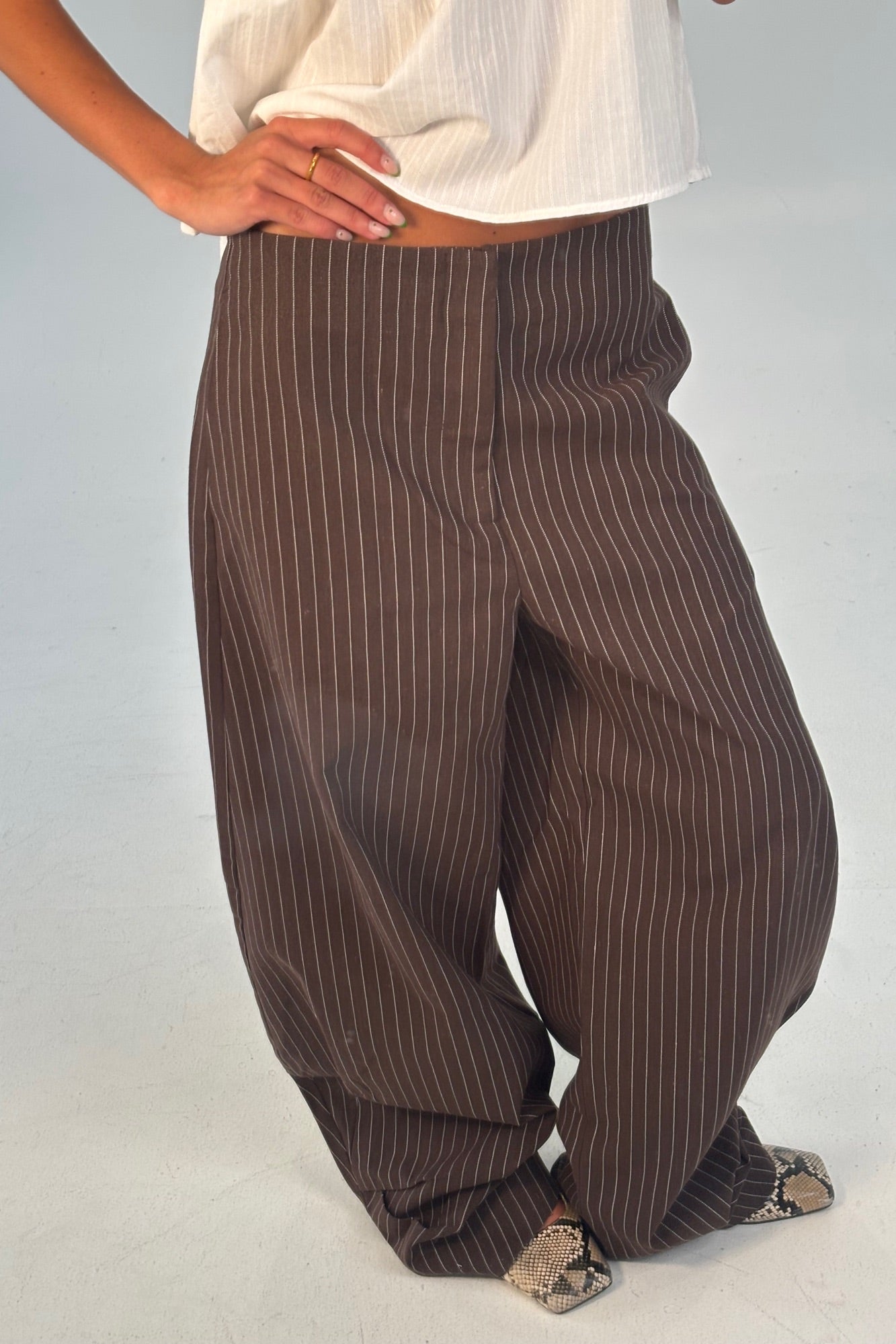 Romley Pinstripe Pant Chocolate