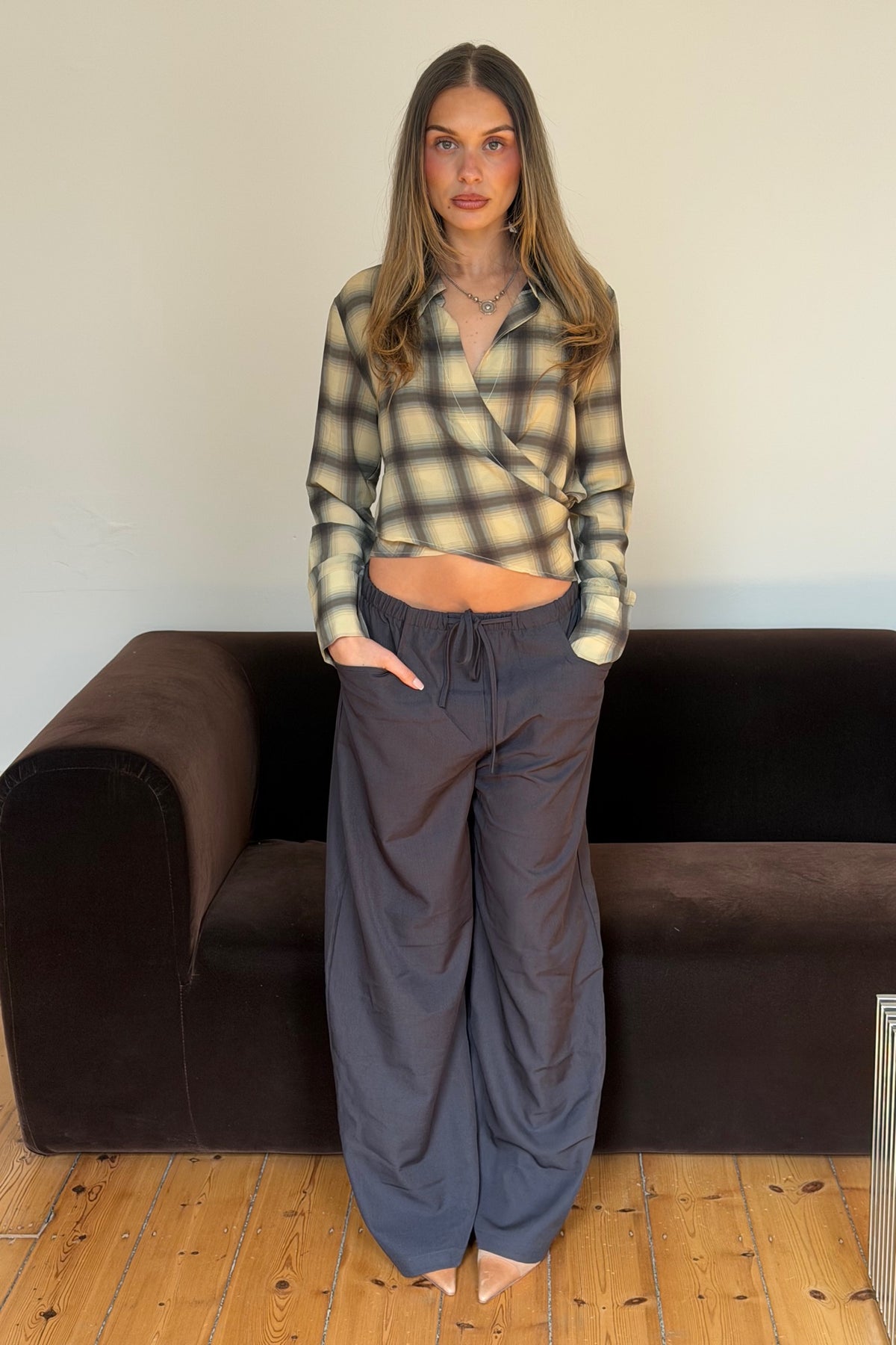 Eloise Wrap Shirt Check