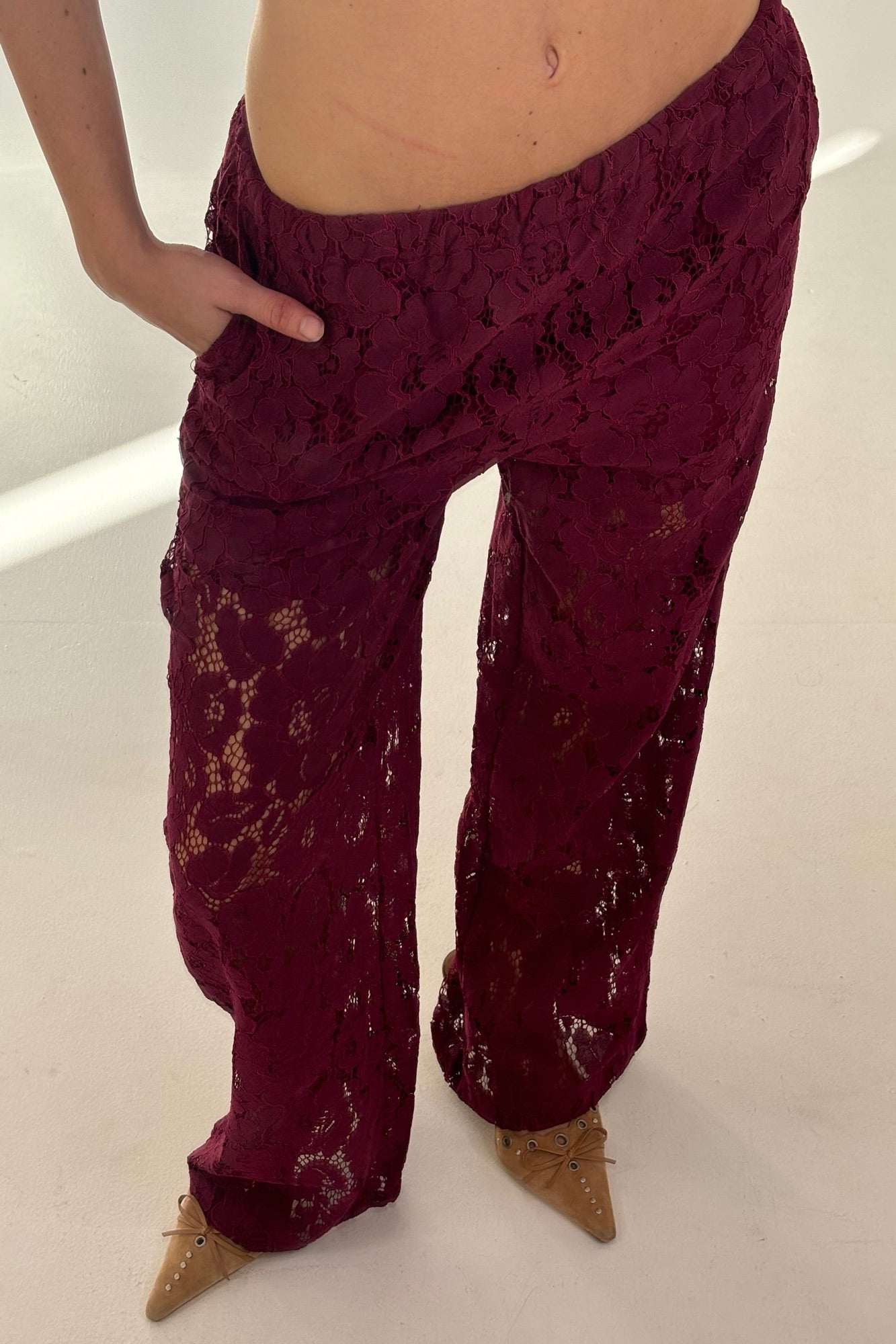 Sarah Lace Pant Wine