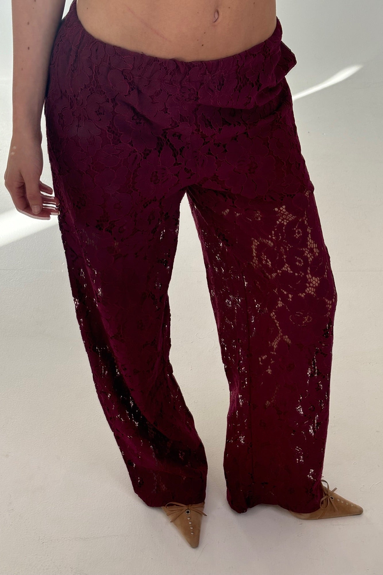 Sarah Lace Pant Wine