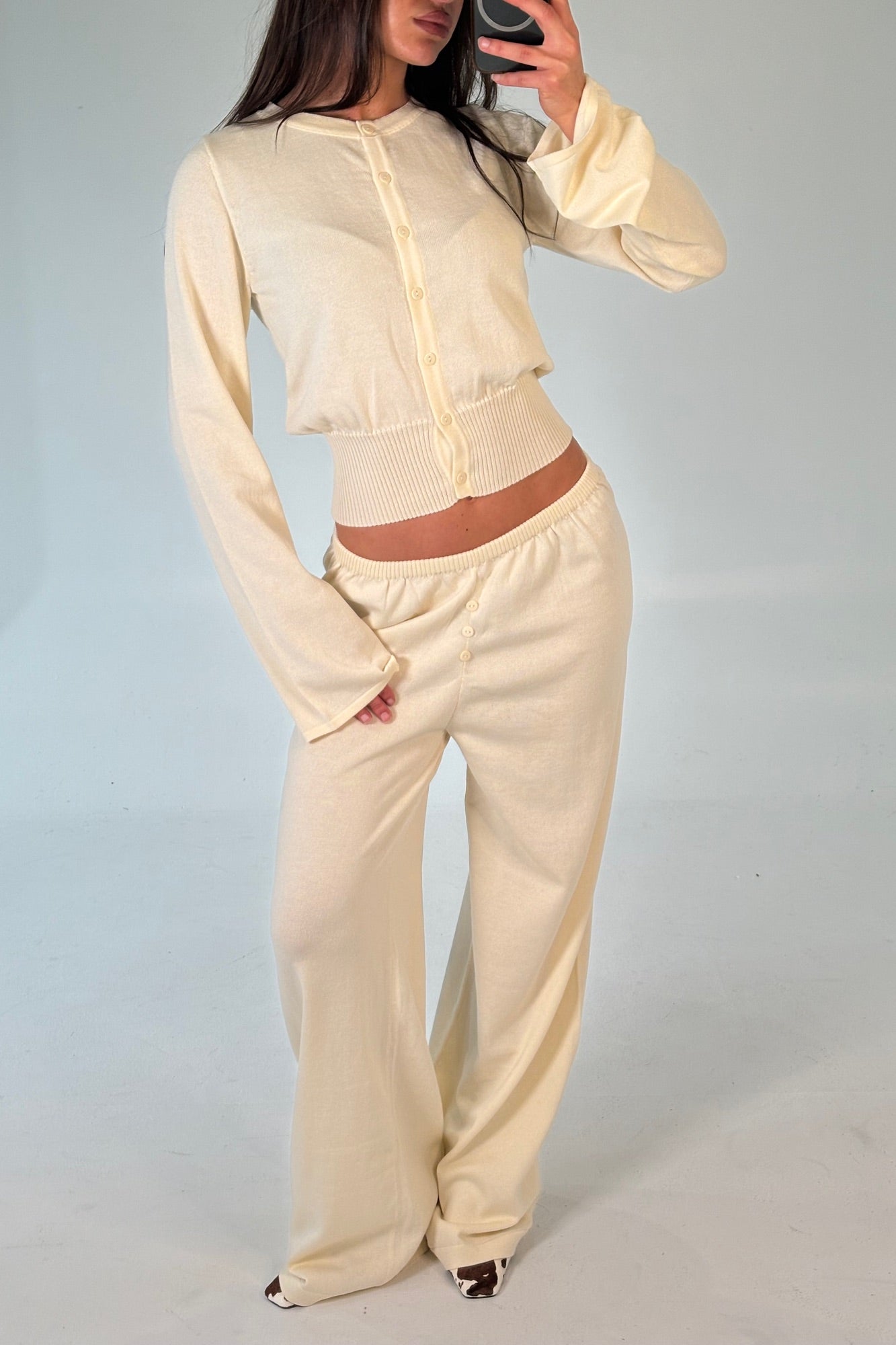August Button Pant Cream