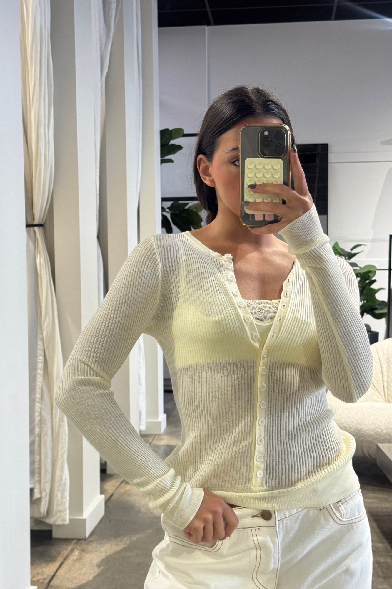 Analisa Sheer Top Beige