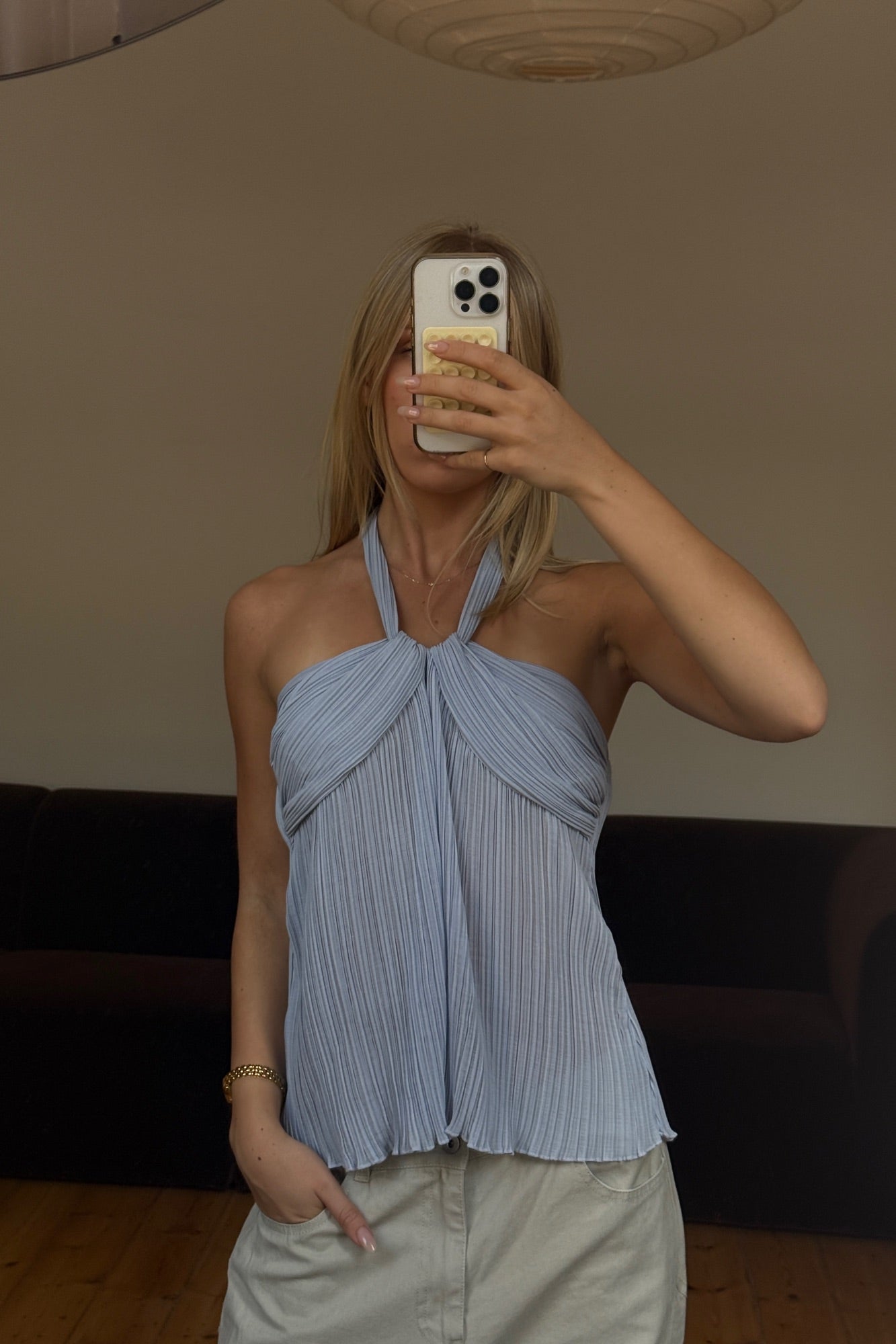 Maddison Halter Top Sky