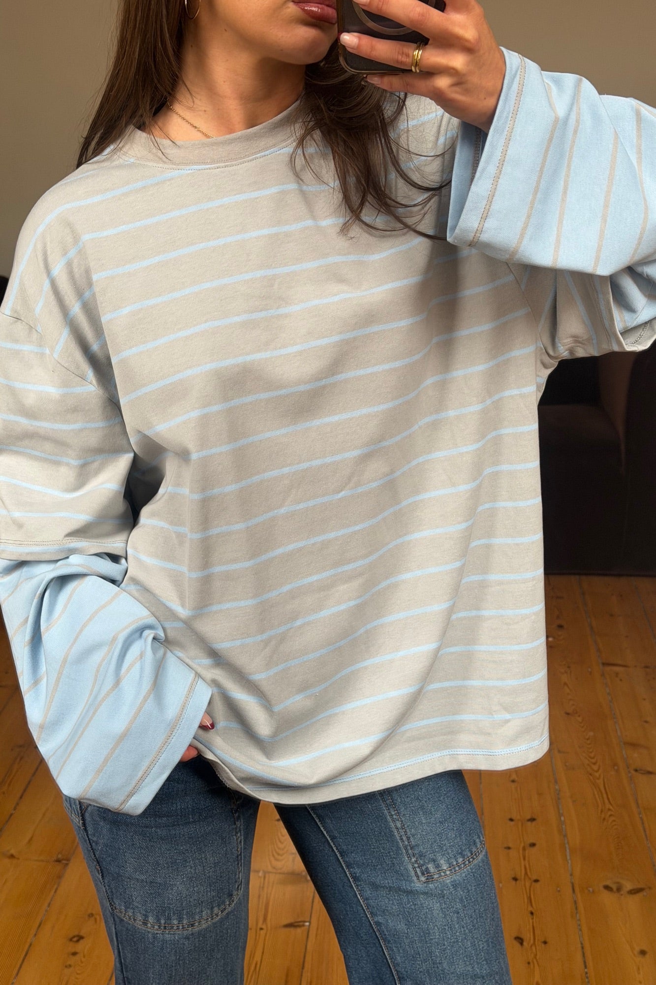 Bottega Shirt Cloudy Sky Stripe