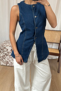 Imogen Denim Vest Midwash