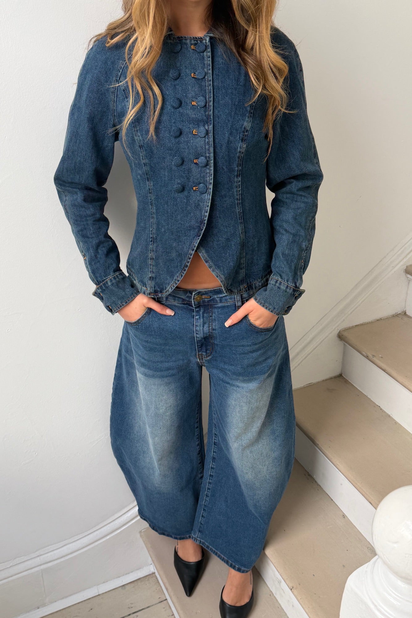 Horseshoe Cropped Jean Dark Indigo