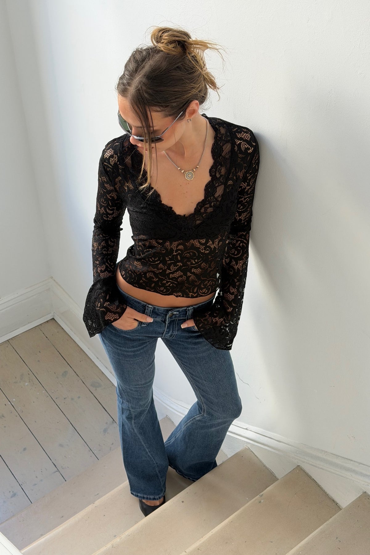 Sita Lace Long Sleeve Black