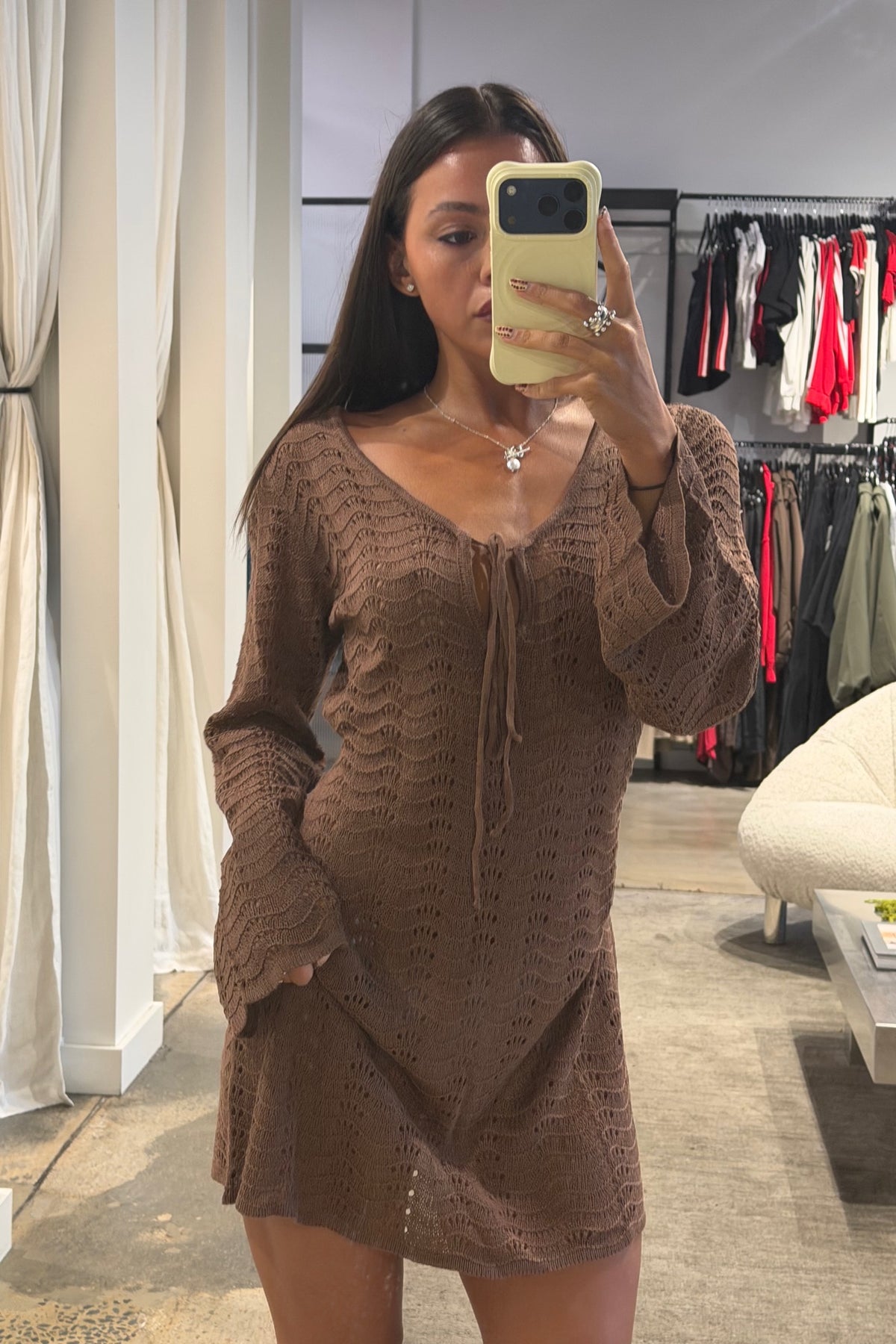 Aria Mini Dress Chocolate