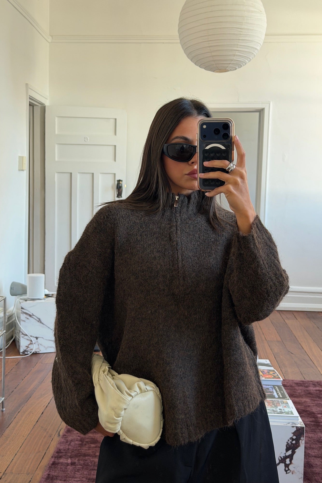 Edie Zip Up Knit Chocolate