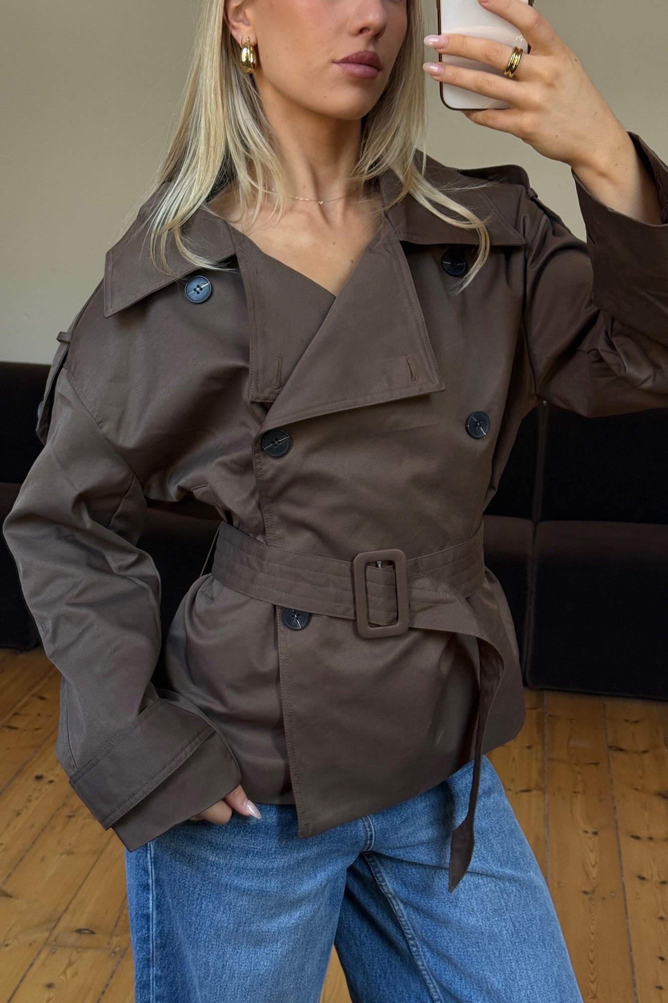 Olena Trench Chocolate