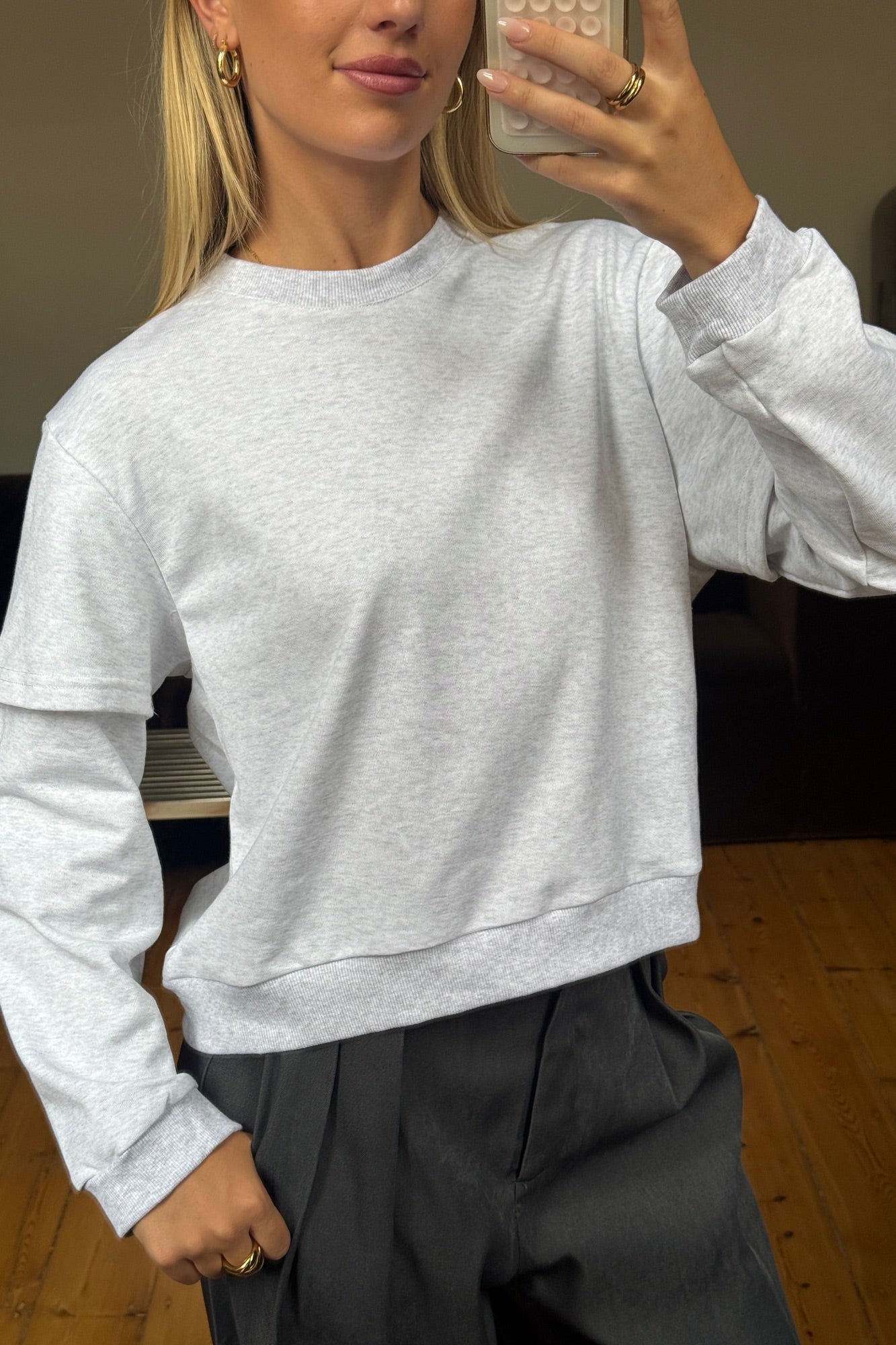Jazmin Long Sleeve Light Grey