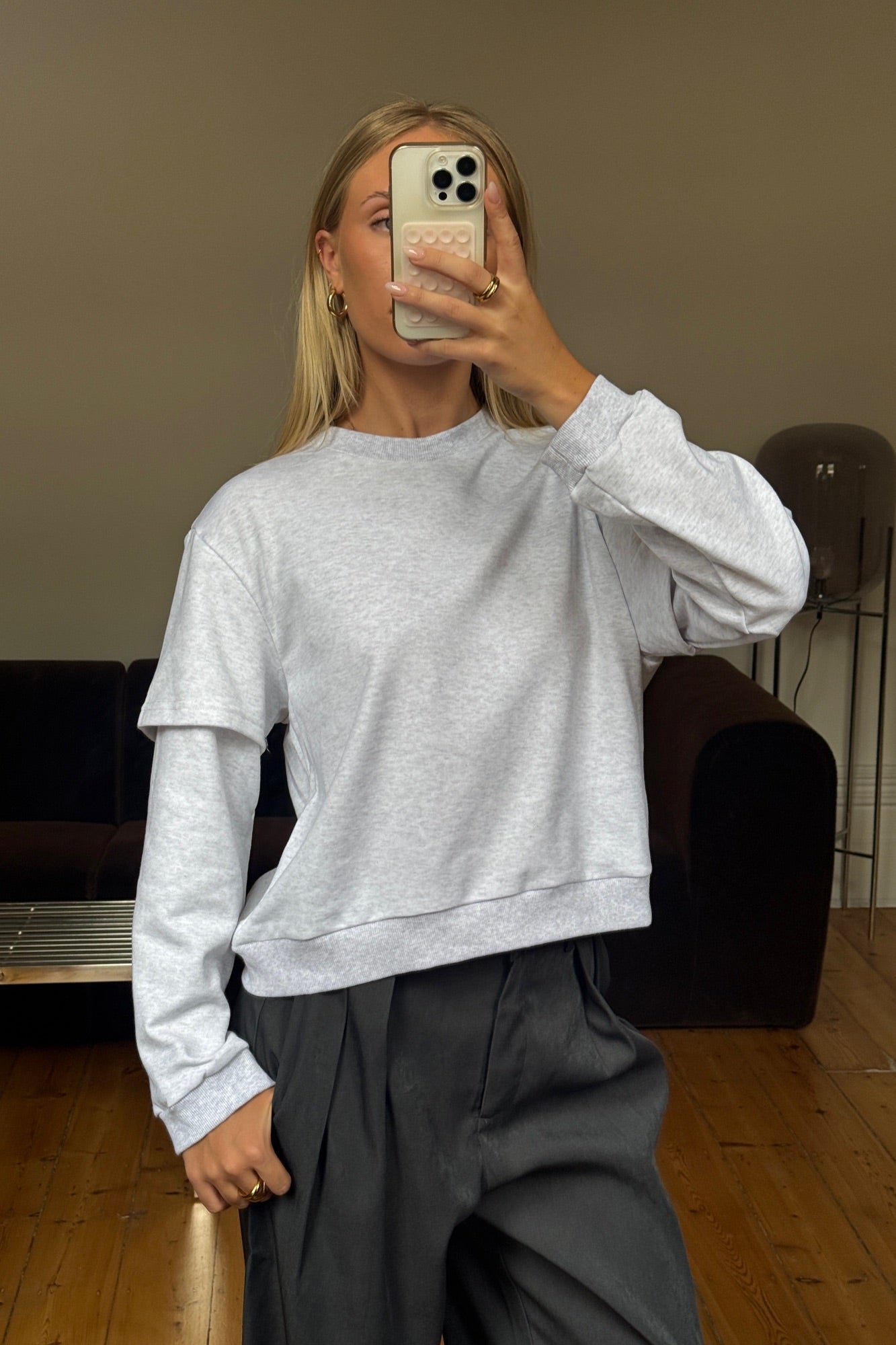 Jazmin Long Sleeve Light Grey