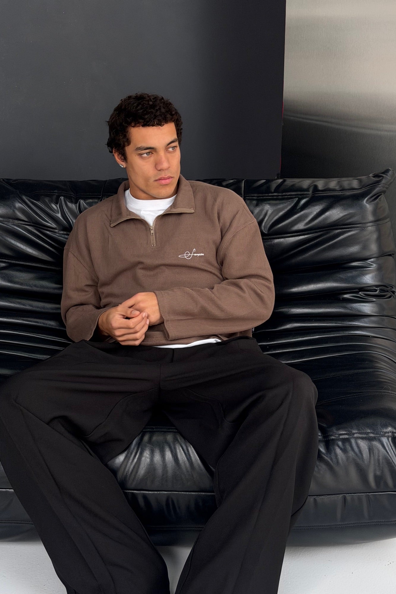 Sampson Half Zip Sweater Choc
