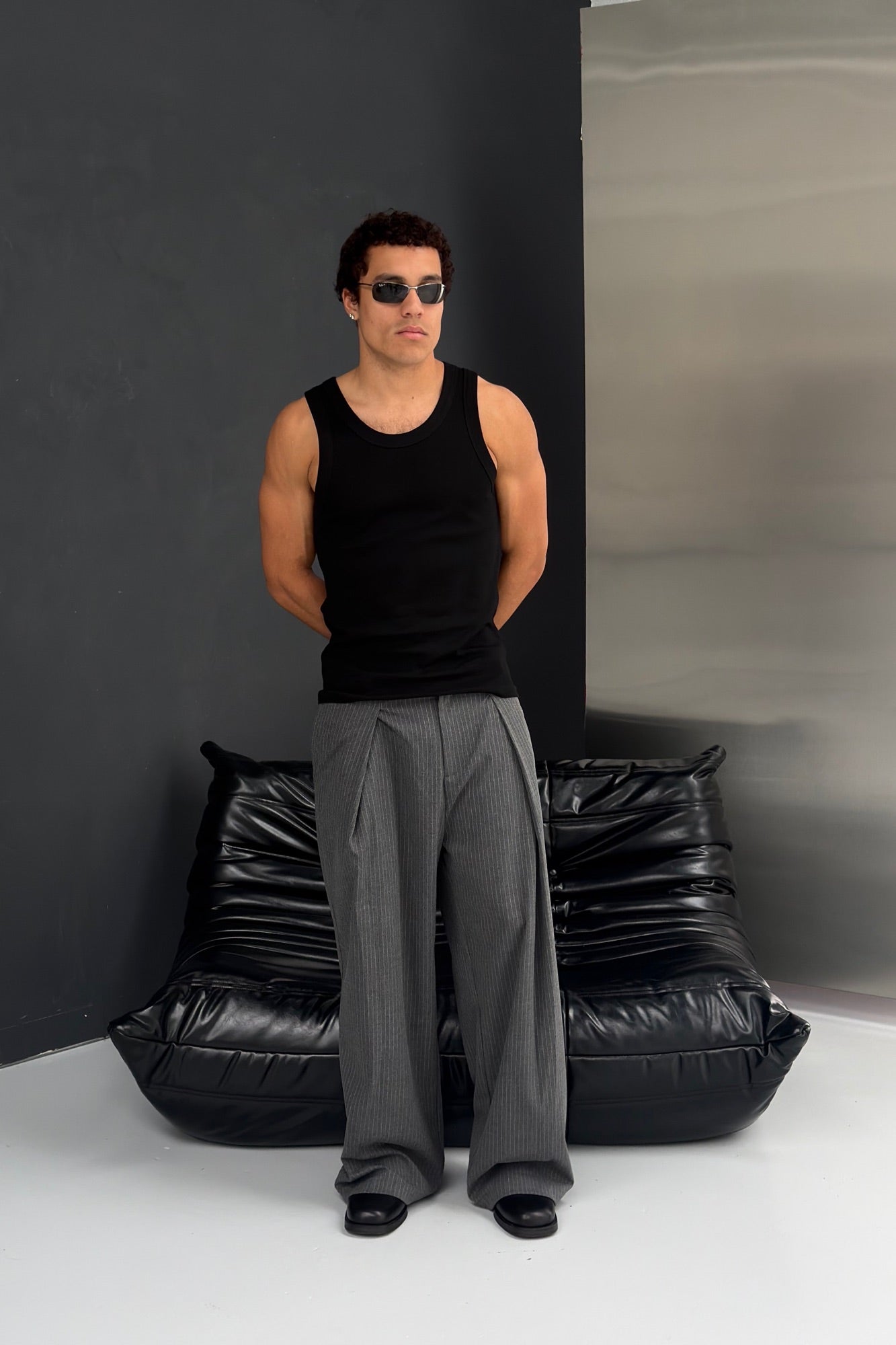 Mitchell Ribbed Tank Black
