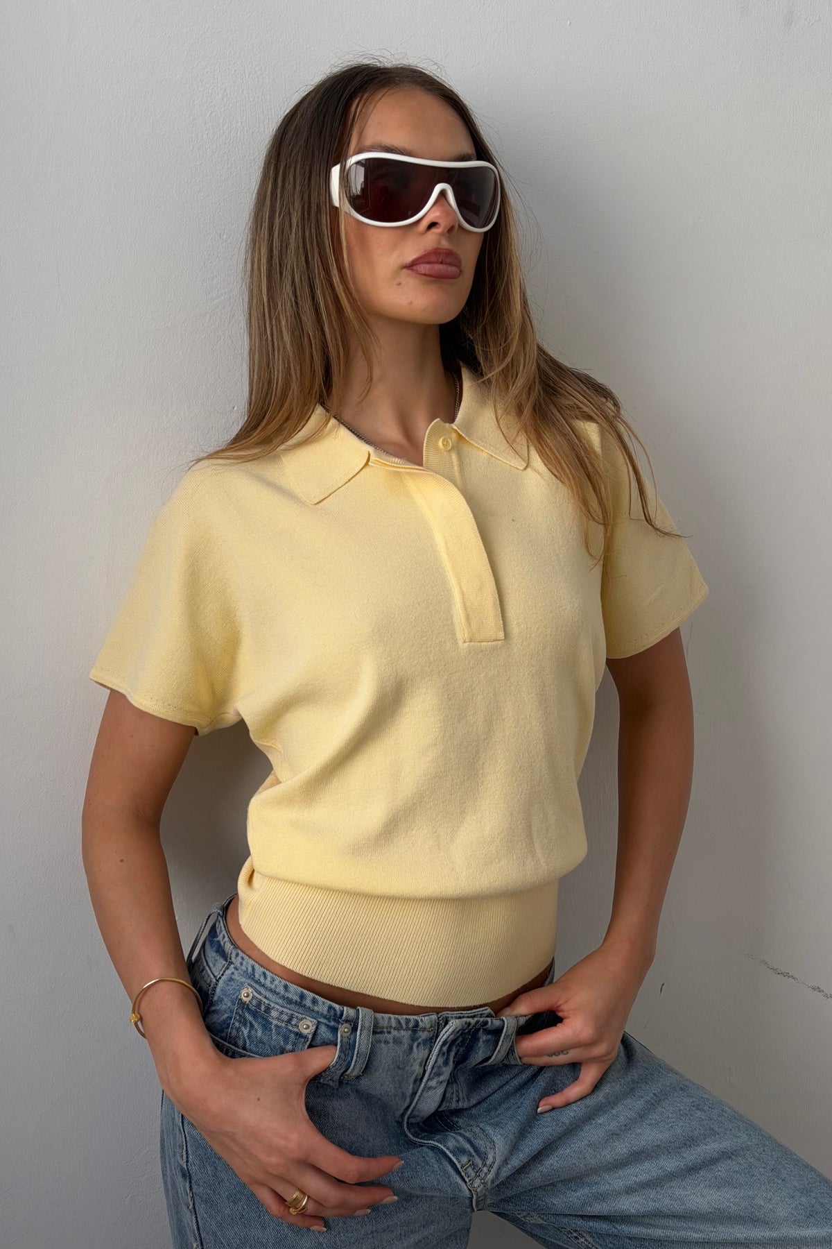 Tiggy Polo Knit Lemon