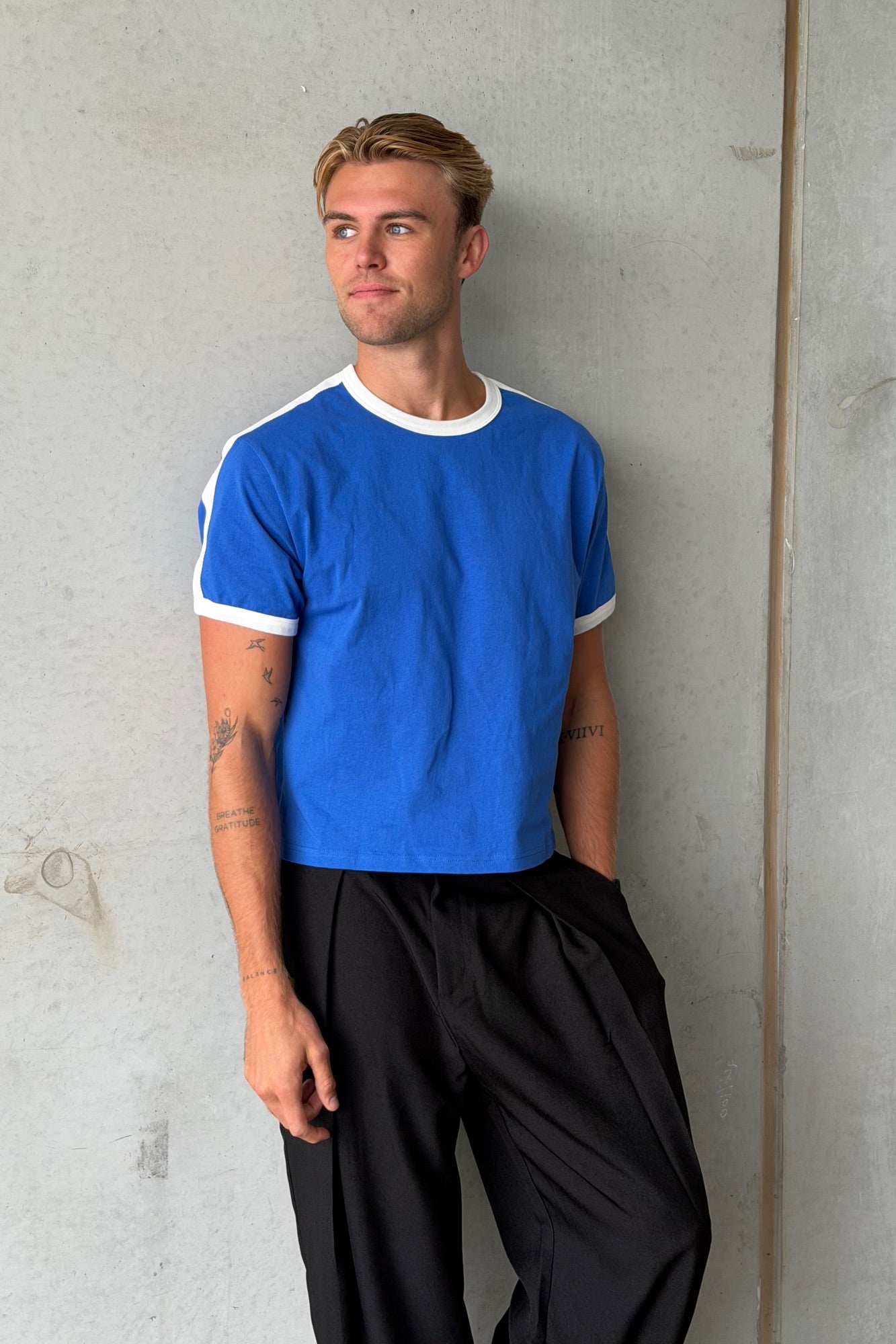 Richie Ribbed Tee Royal