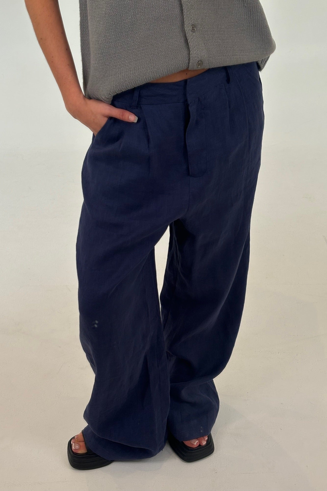 Laney Linen Pant Navy
