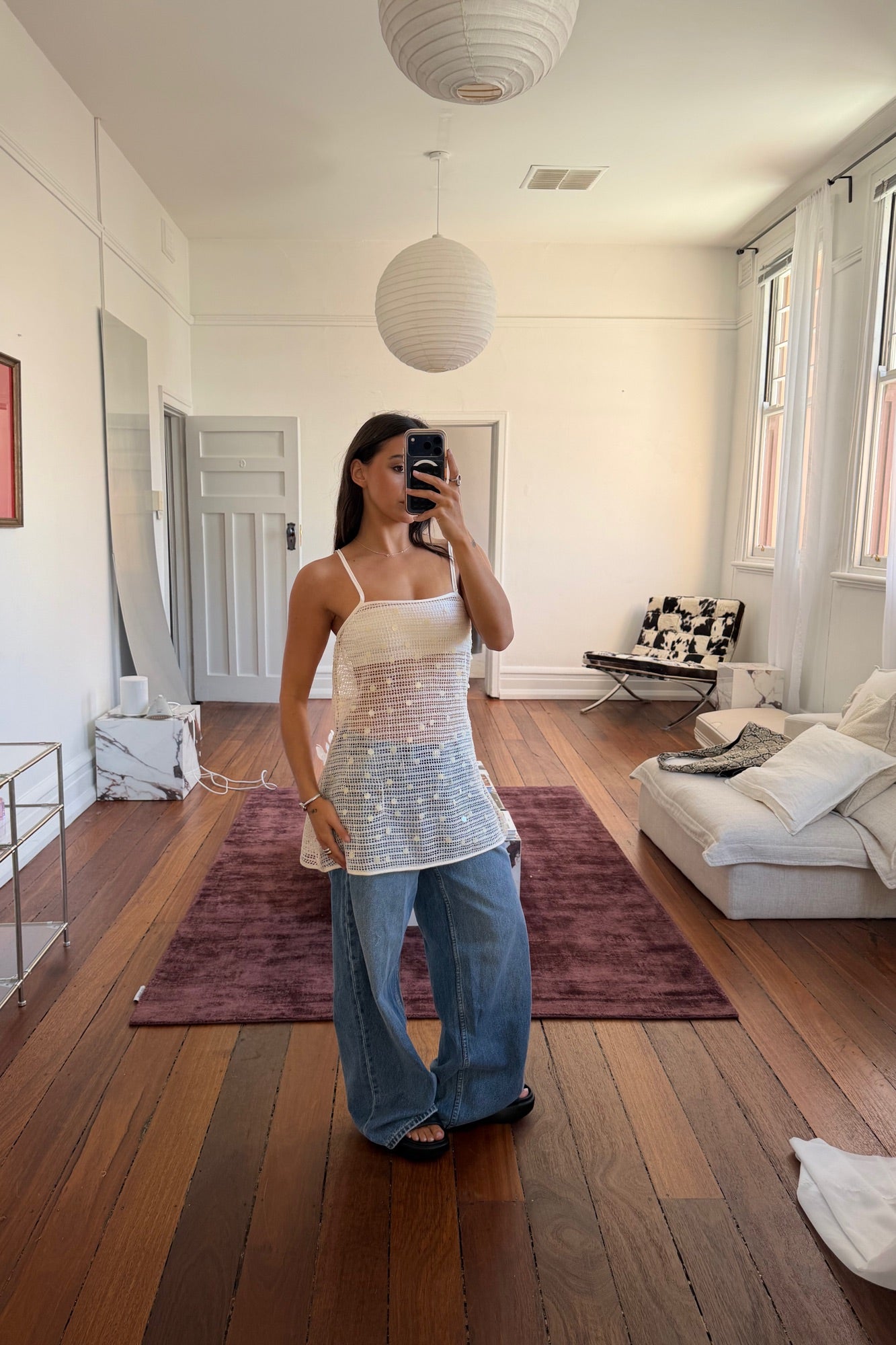 Kalena Longline Top Cream