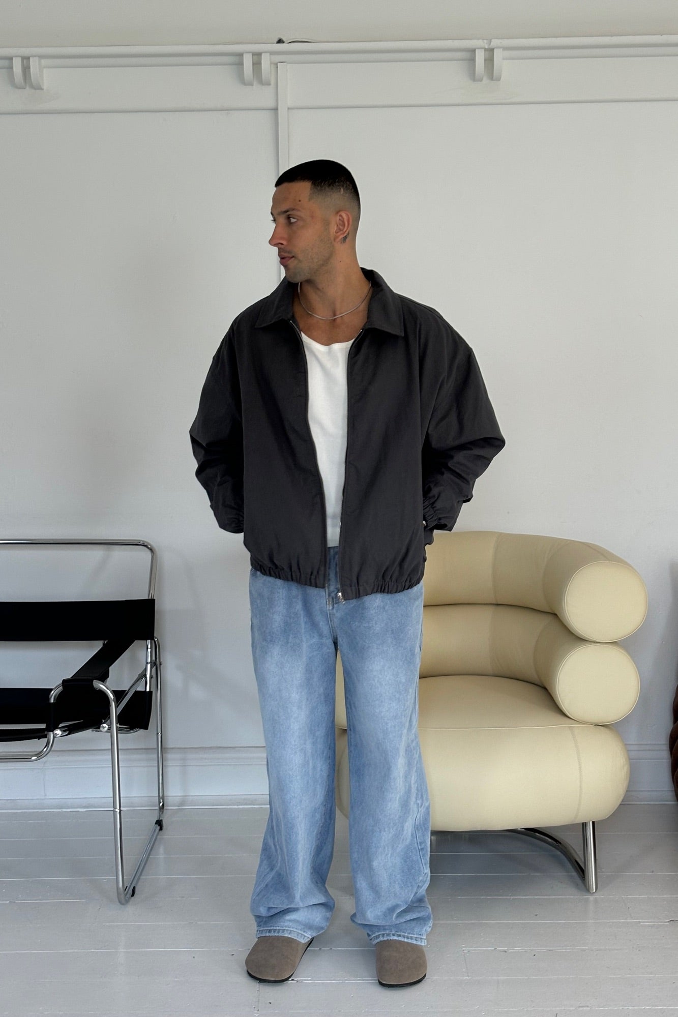 Collar Lined Jacket Black