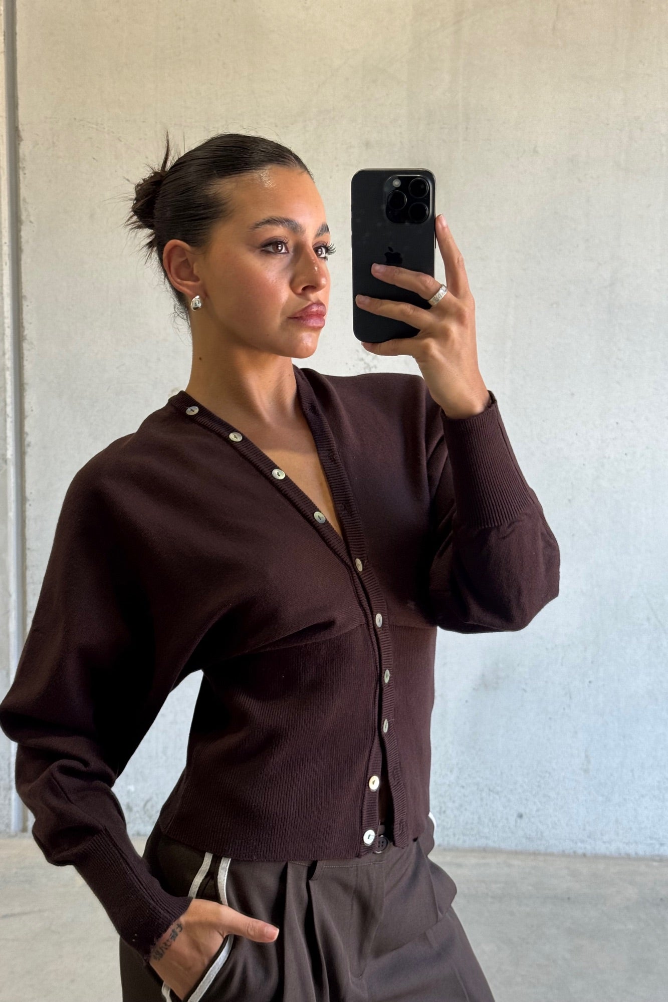 Taya Button Up Chocolate