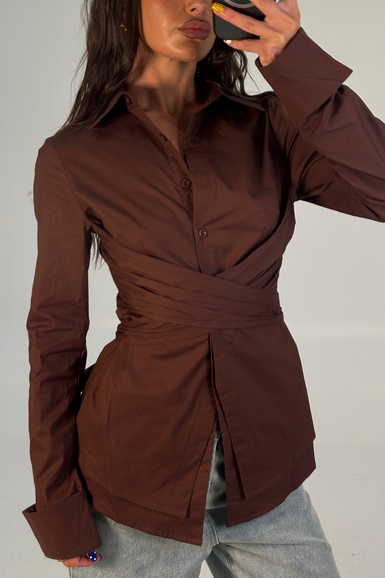 Vixon Wrap Shirt Chocolate